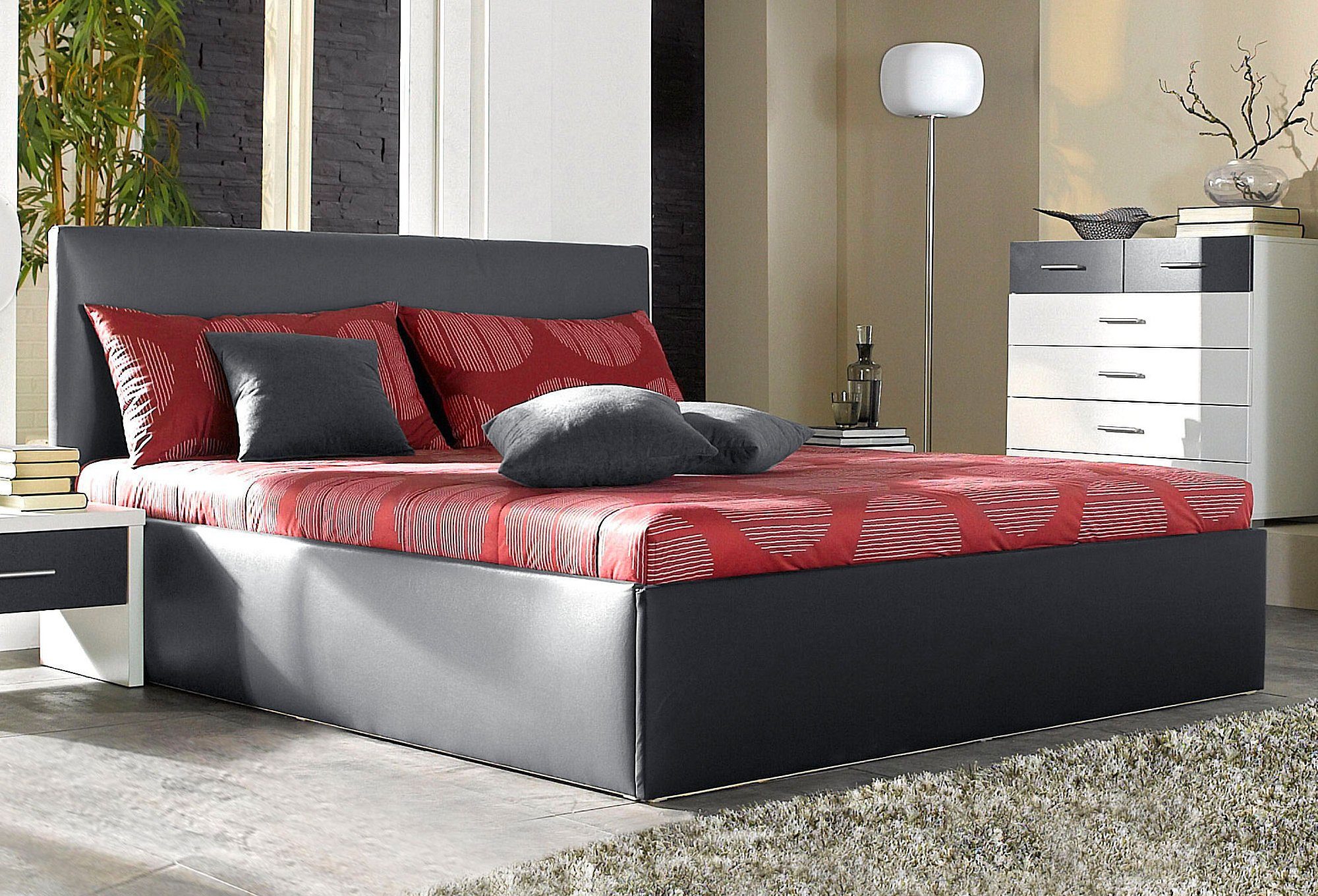 Westfalia Polsterbetten Gestoffeerd bed met bedkist bedden grijs