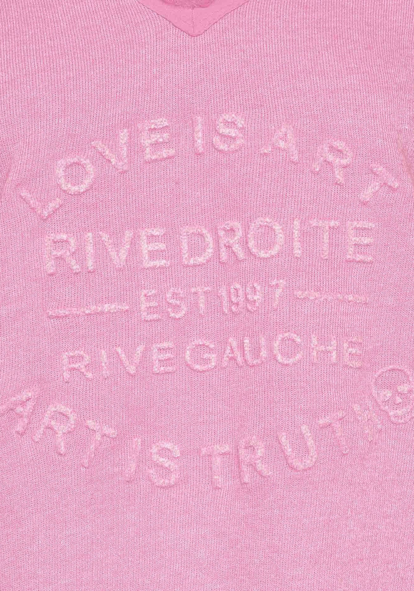 Zwillingsherz Sweatshirt met rafelige v-halslijn in vintage-look