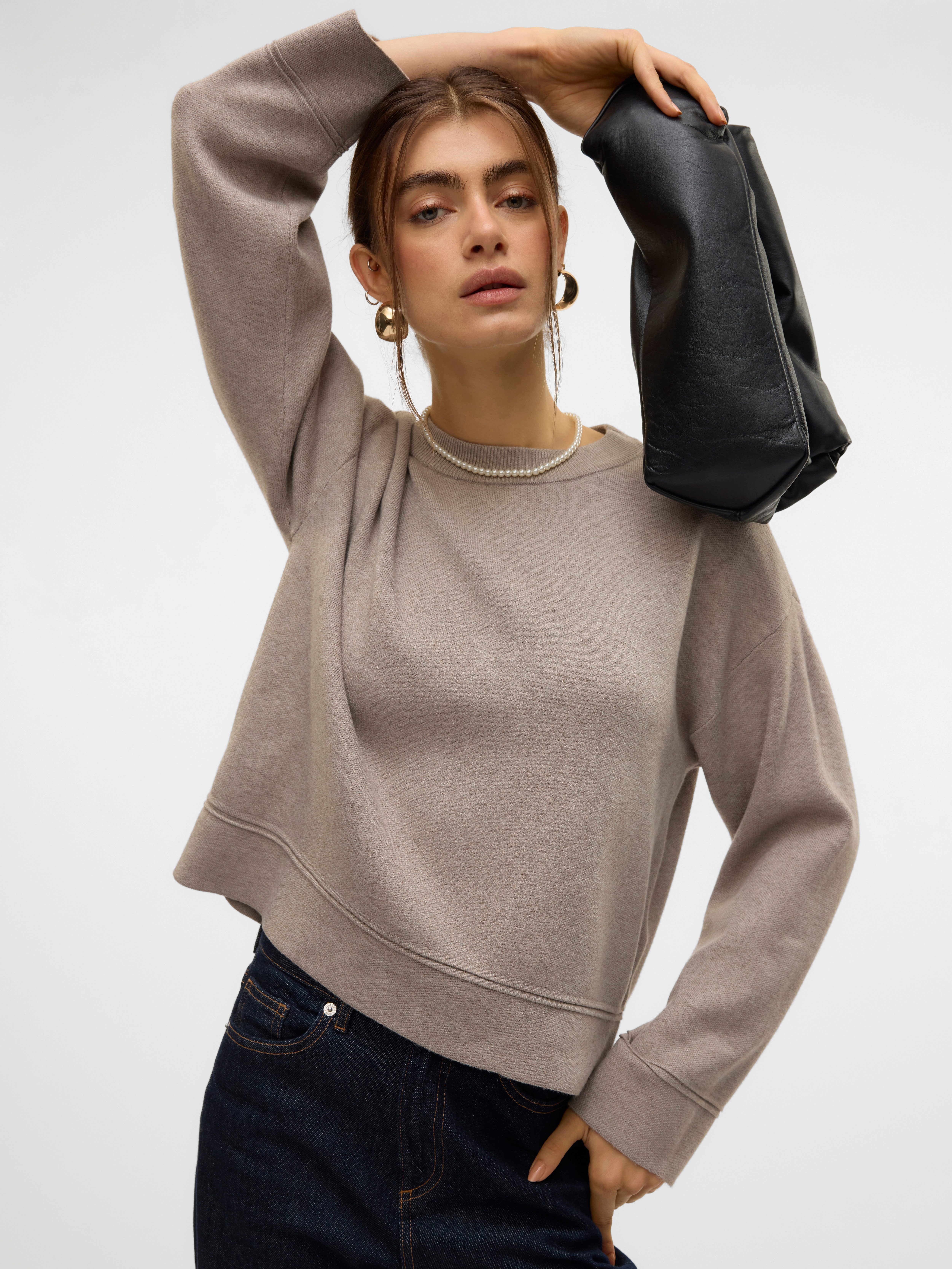 Vero Moda Trui met ronde hals VMGOLD PIPING LS O-NECK PULLOVER GA