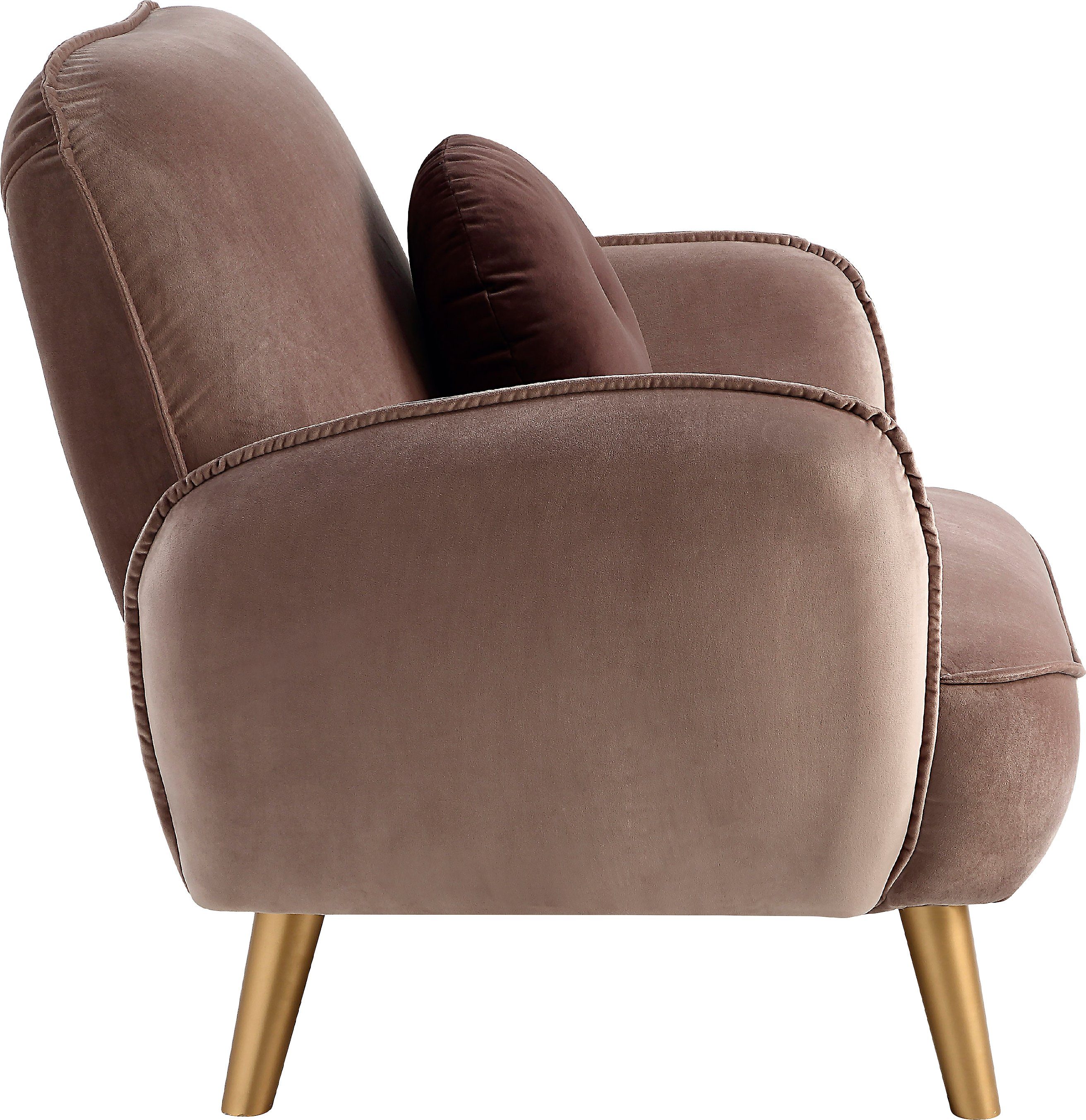 ATLANTIC home collection Fauteuil Ben met nosagvering, incl. sierkussens en goudkleurige massief houten poten
