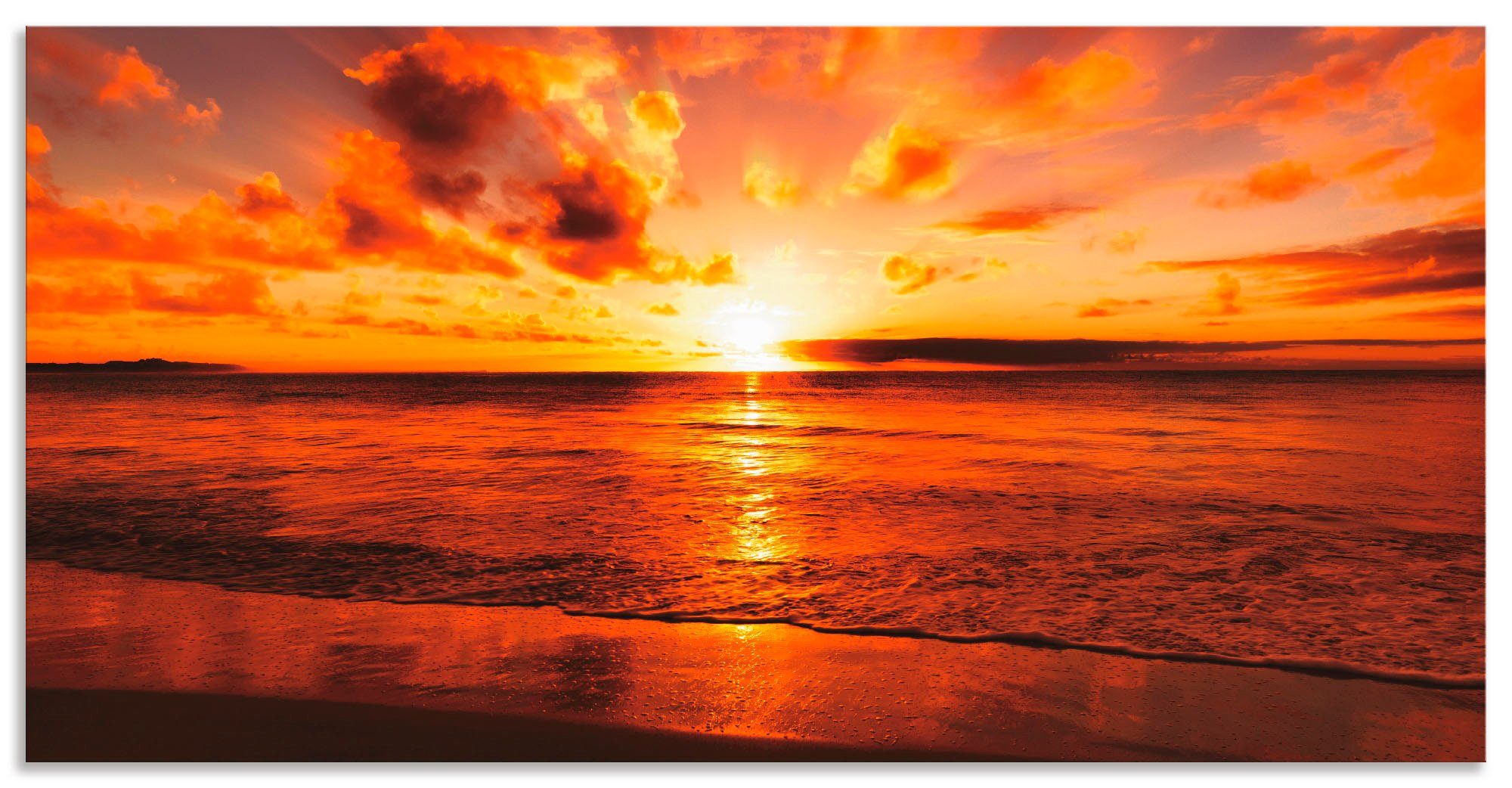 Artland Keukenwand Mooie zonsondergang strand zelfklevend in vele maten - spatscherm keuken achter kookplaat en spoelbak als wandbescherming tegen vet, water en vuil - achterwand,