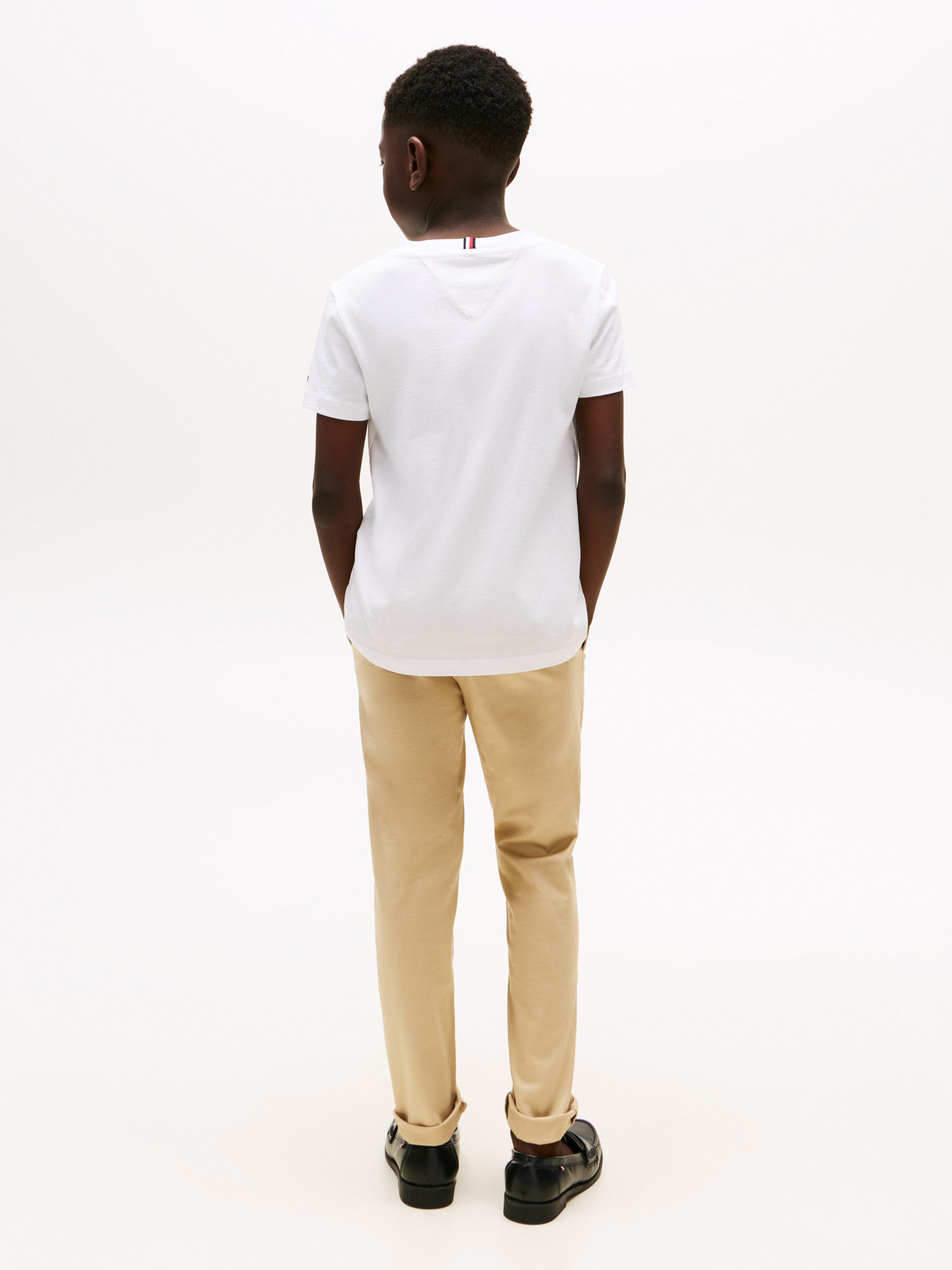 Tommy Hilfiger T-shirt TOMMY SCRIPT FLAG PRINT TEE SS voor kinderen tot 16 jaar, met logo-print