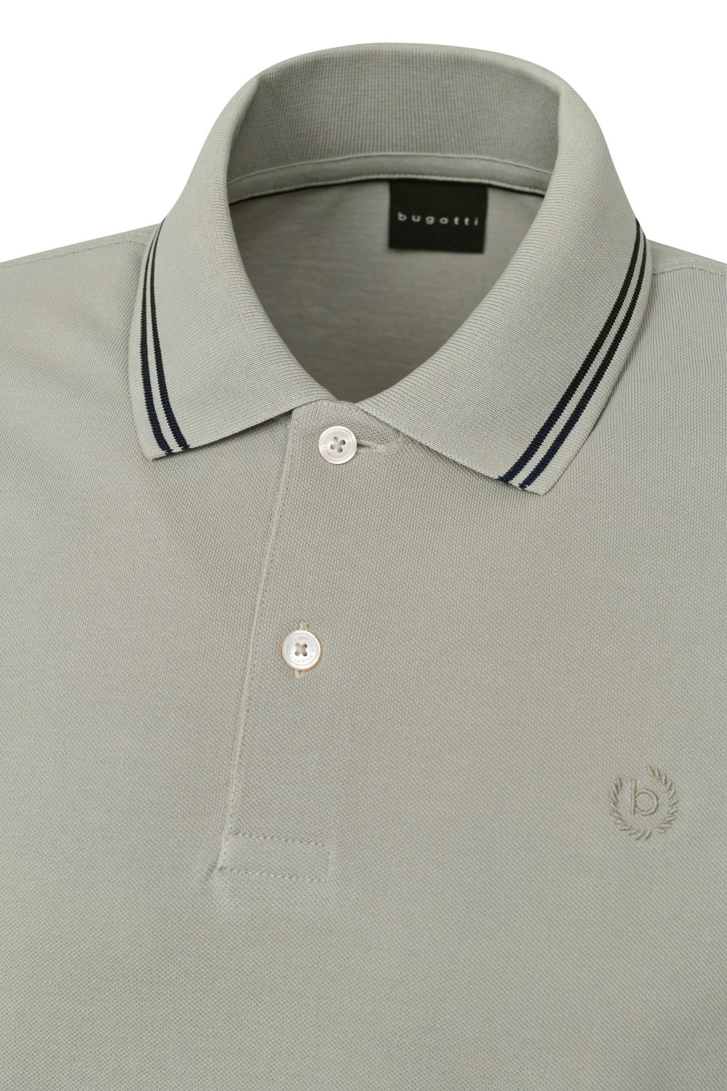 Bugatti Poloshirt met contraststrepen en borstborduursel
