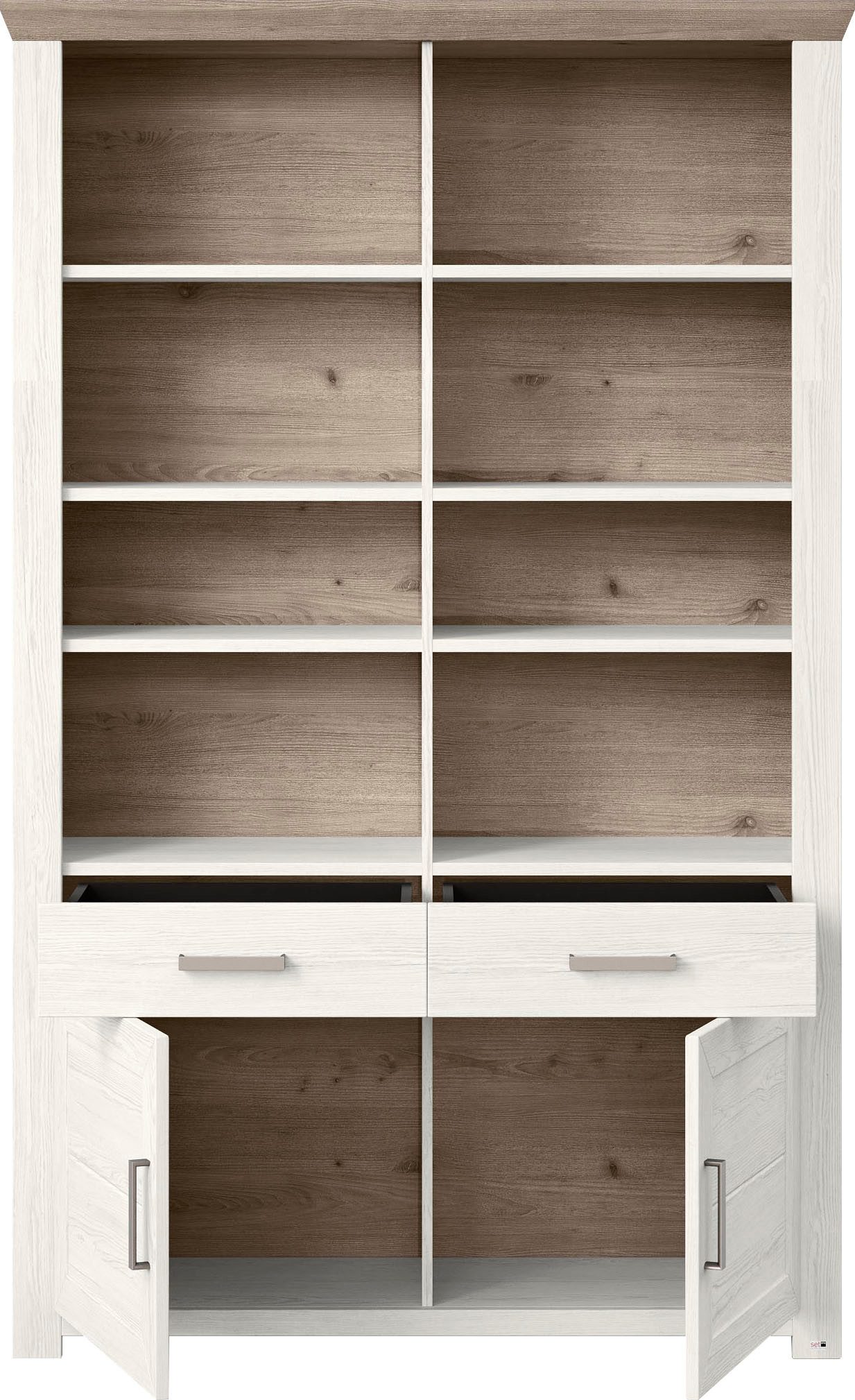 set one by Musterring Ordnerrek York open ontwerp, optioneel met verlichting, 3 kleuren, breedte 129 cm