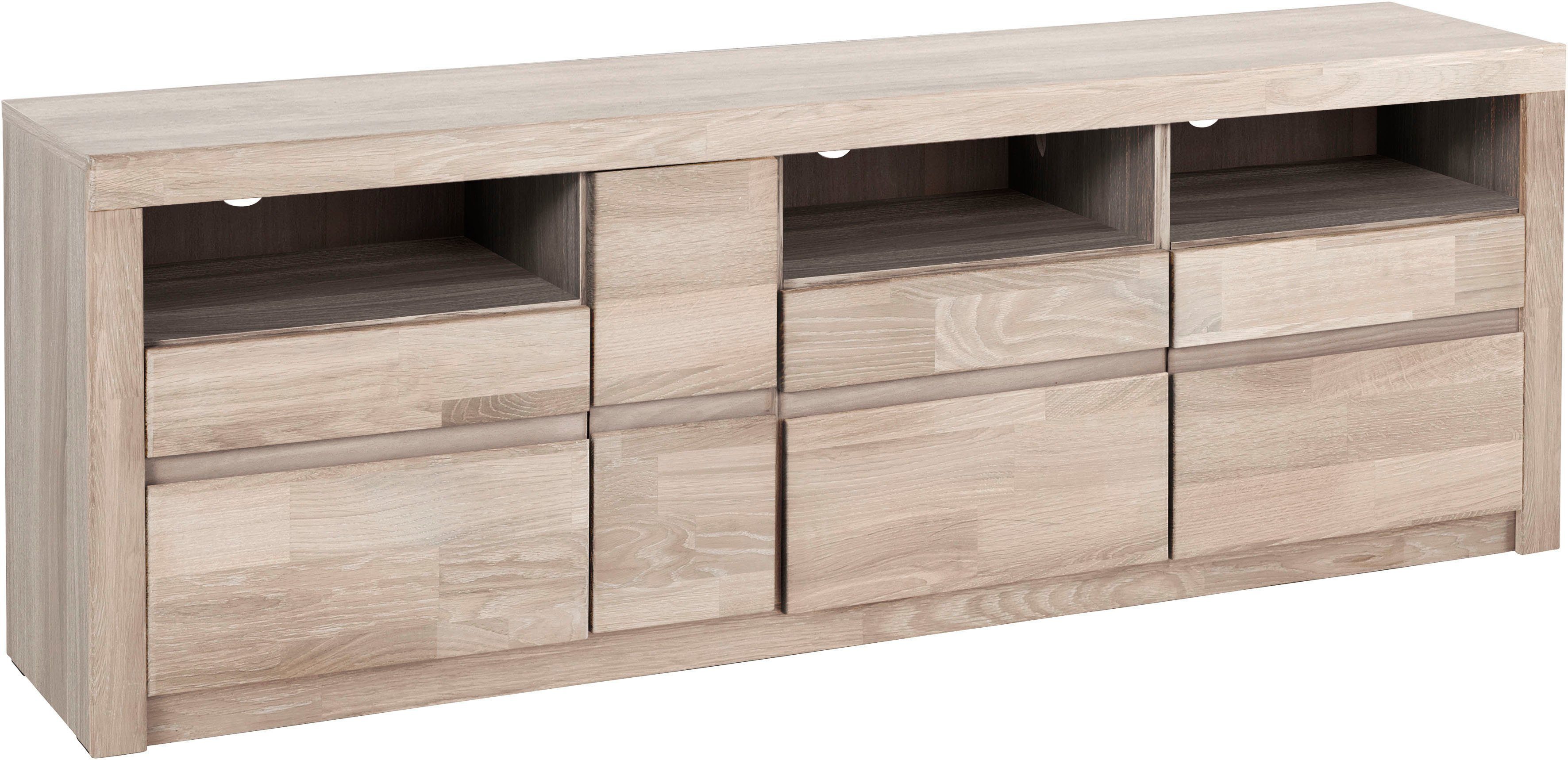 Home affaire Tv-meubel Silkeborg Breedte 160 cm lowboards maat 160x35x55 cm bruin