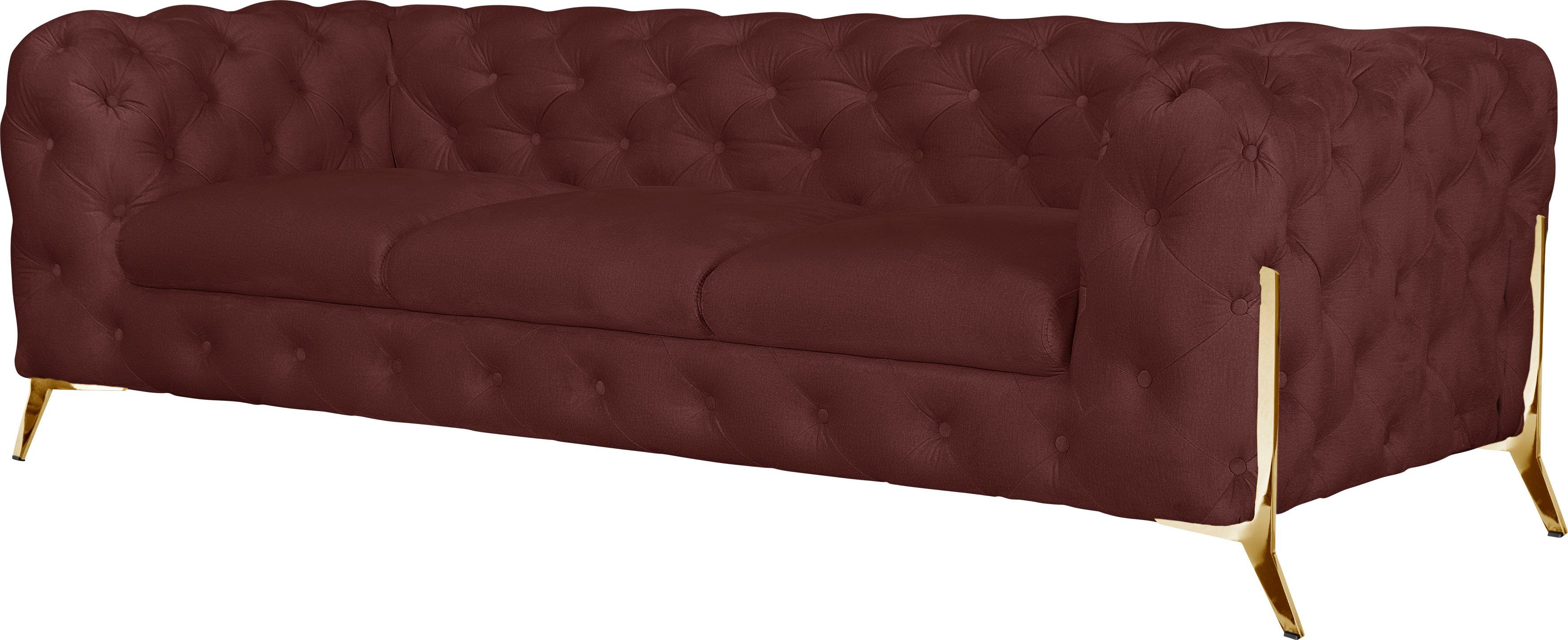 Leonique Chesterfield-bank Amaury luxueuze capitonnage, moderne chesterfield look, kleur van de poten ter keuze