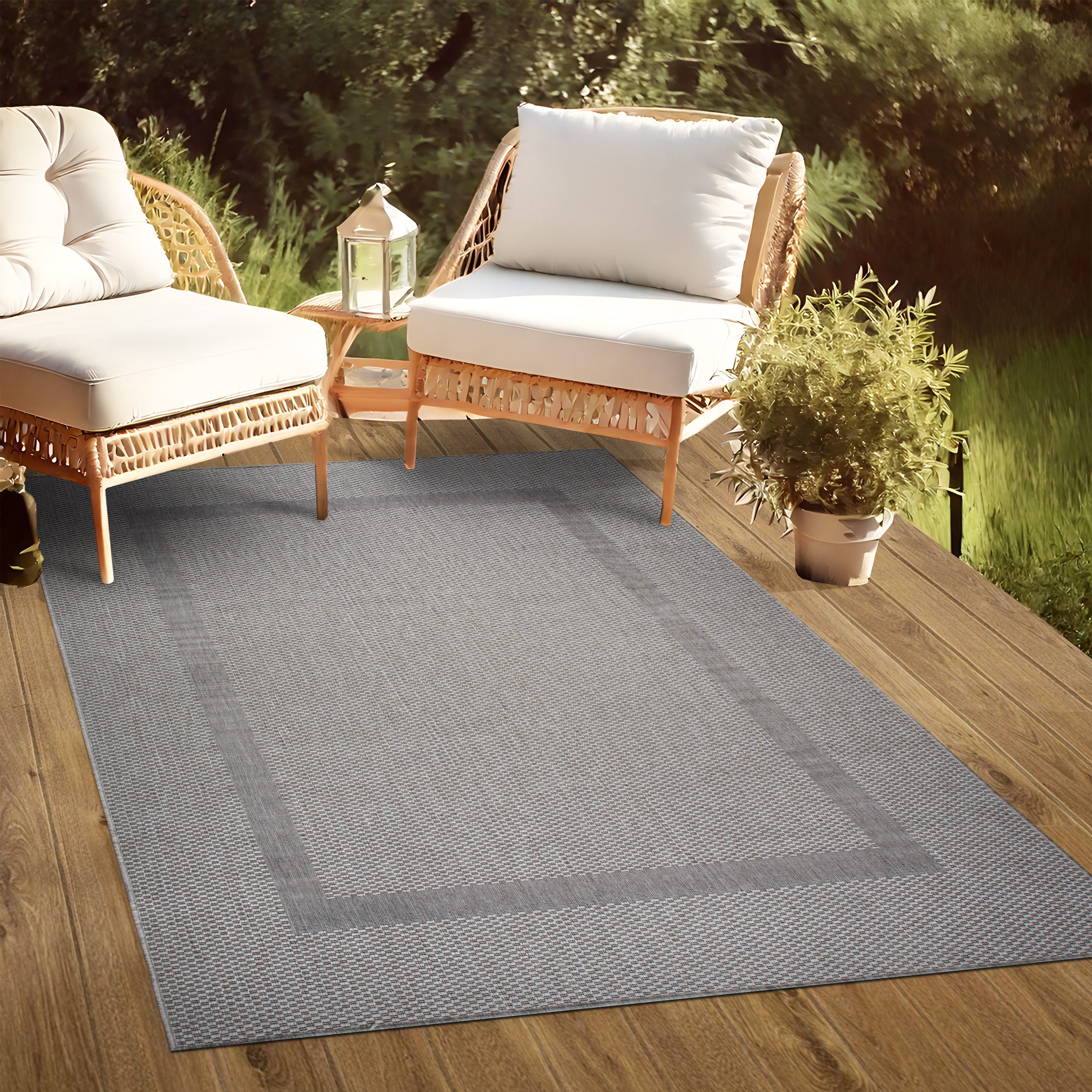 my home Vloerkleed Venetië rand is ook als loper verkrijgbaar Geschikt voor binnen en buiten, sisal-look, weerbestendig & uv-bestendig