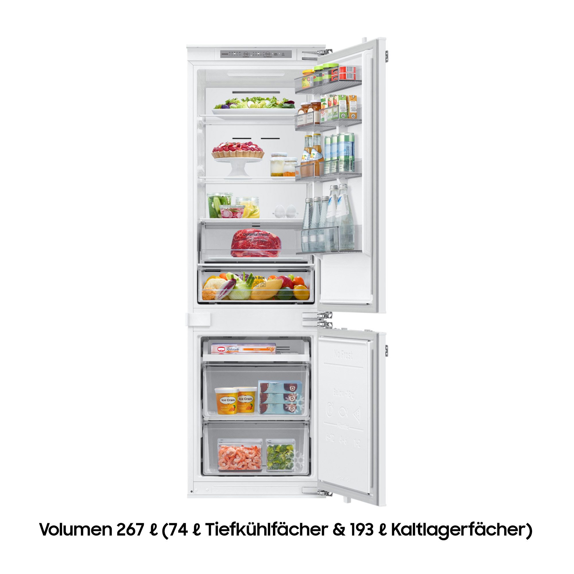 Samsung Inbouw koel-vriescombinatie BRB70F26DEFO, 177,5 cm x 54 cm, WiFi-geschikt en spraakbesturing