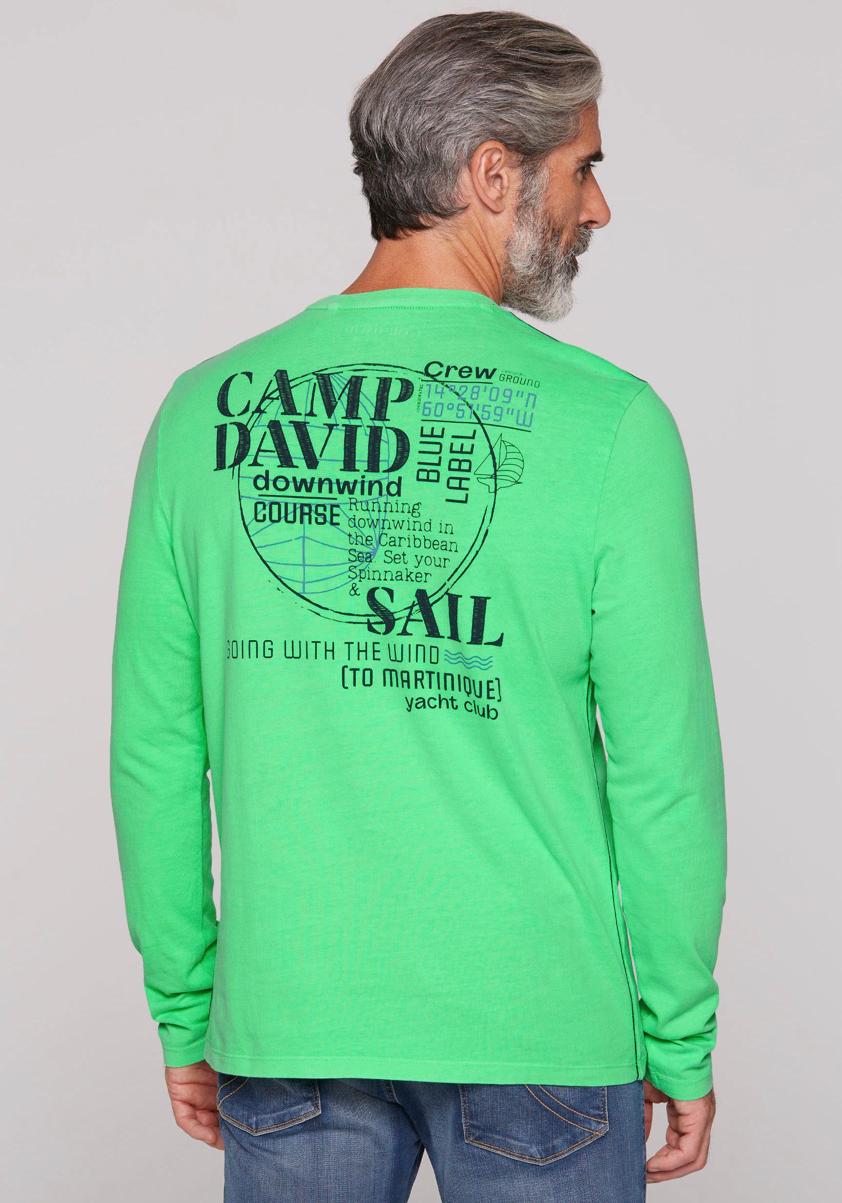 CAMP DAVID Shirt met lange mouwen met print op de achterkant