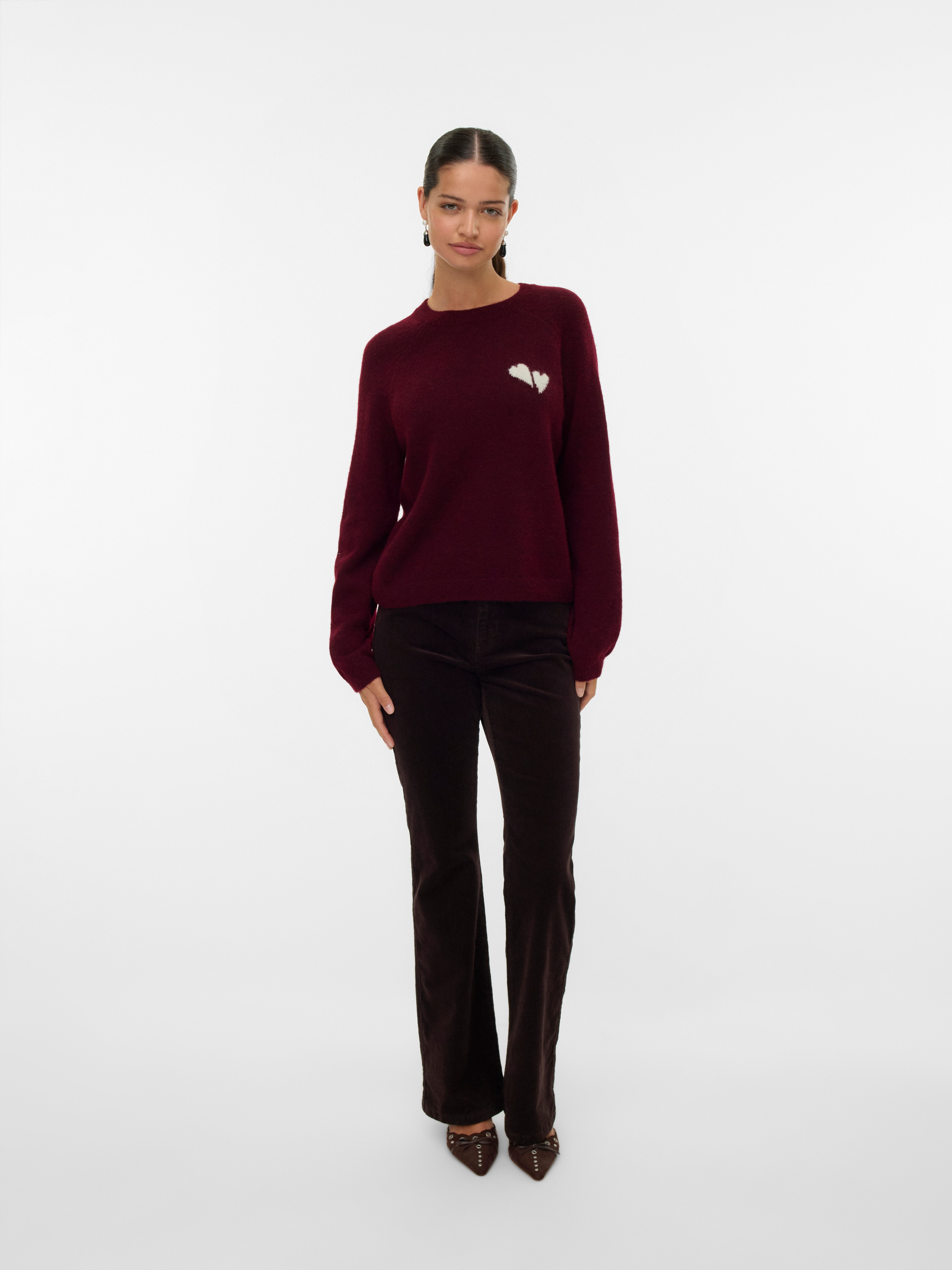 Vero Moda Gebreide trui VMBAM LS O-NECK PULLOVER BOO ENT