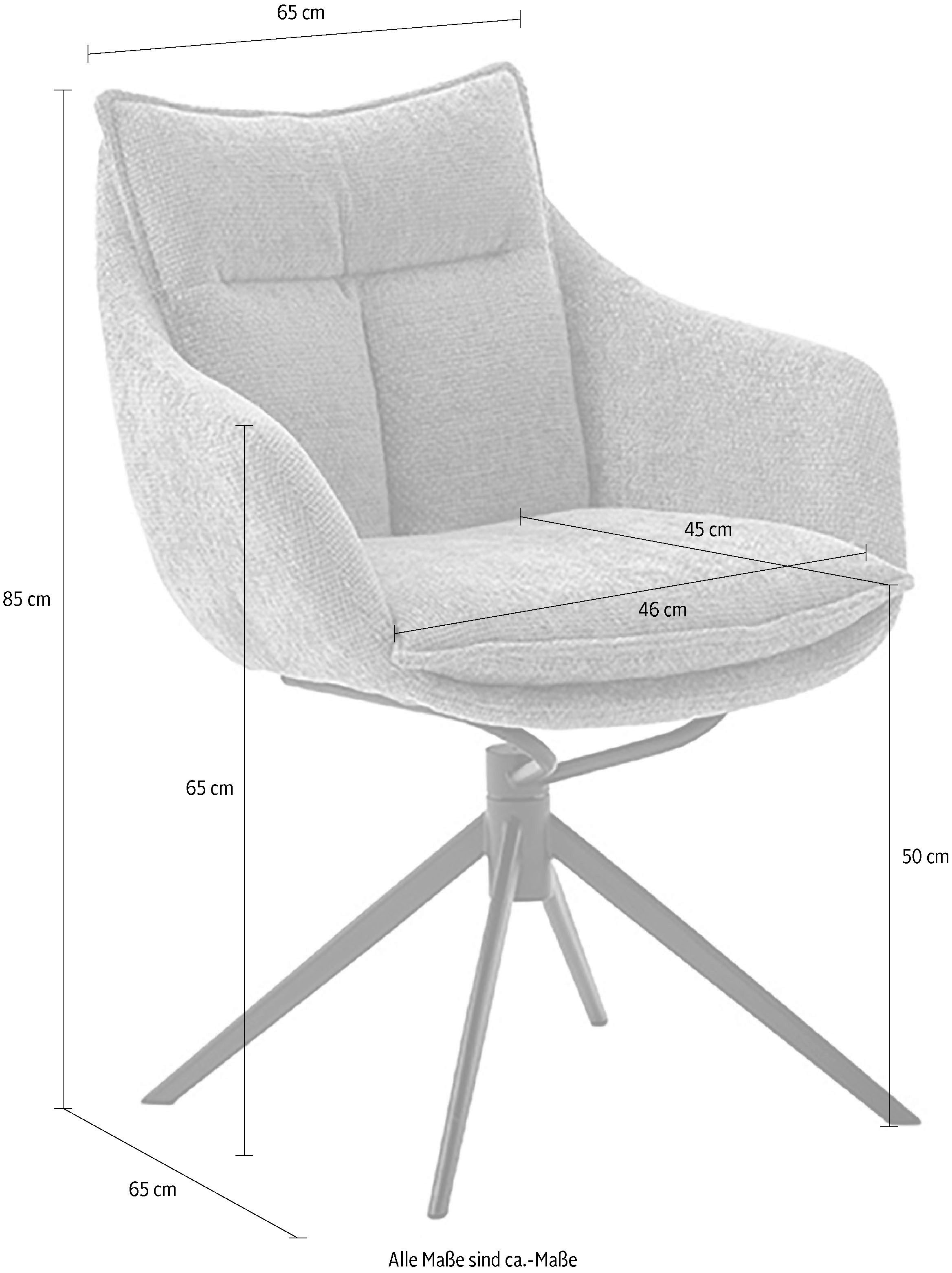 MCA furniture Eetkamerstoel (2-set), draaibaar 360°, draai- & schommelfunctie, belastbaarheid 120 kg