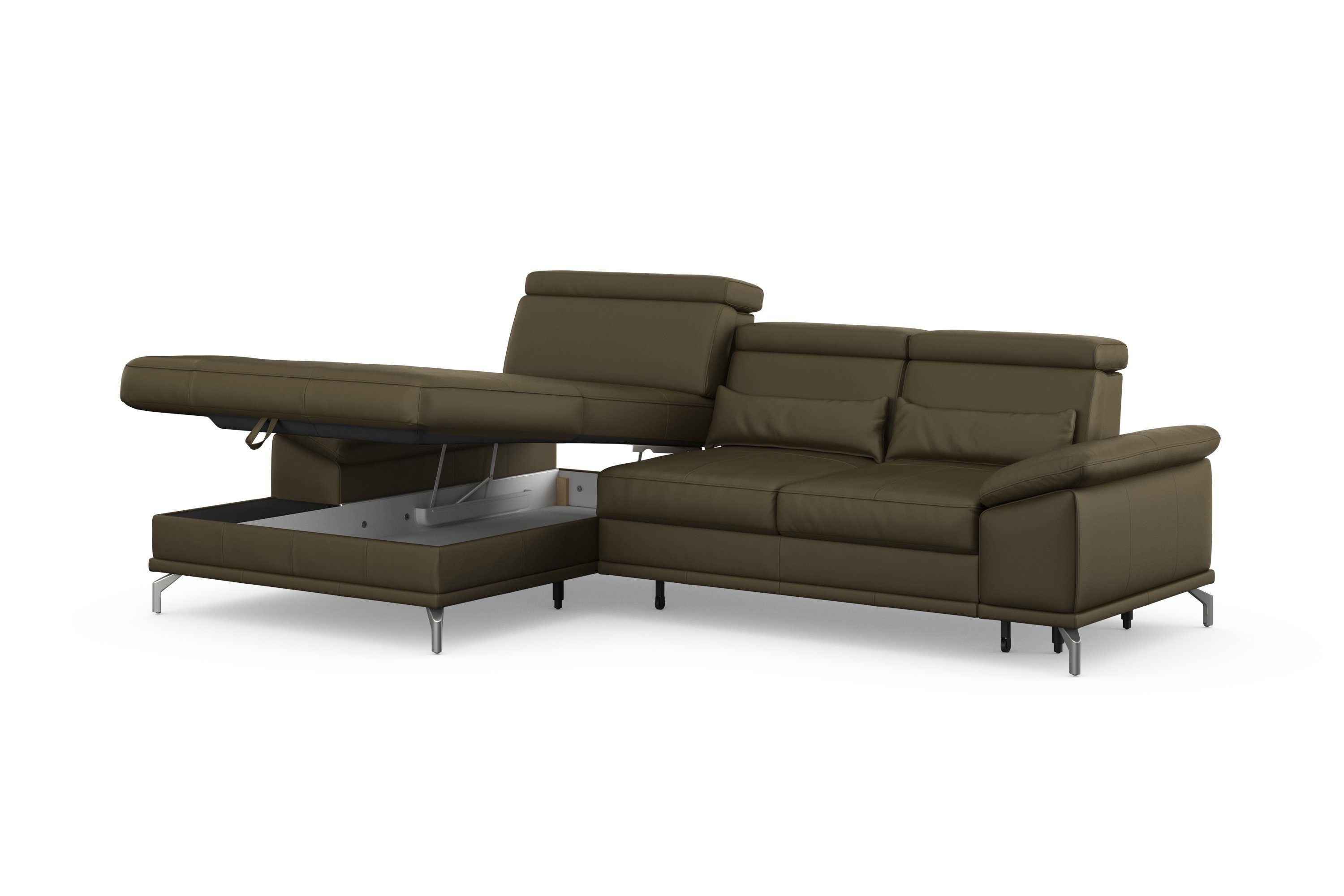 sit&more Hoekbank Cabrio L-vorm, met zitdiepteverstelling, arm- en hoofdsteunverstelling