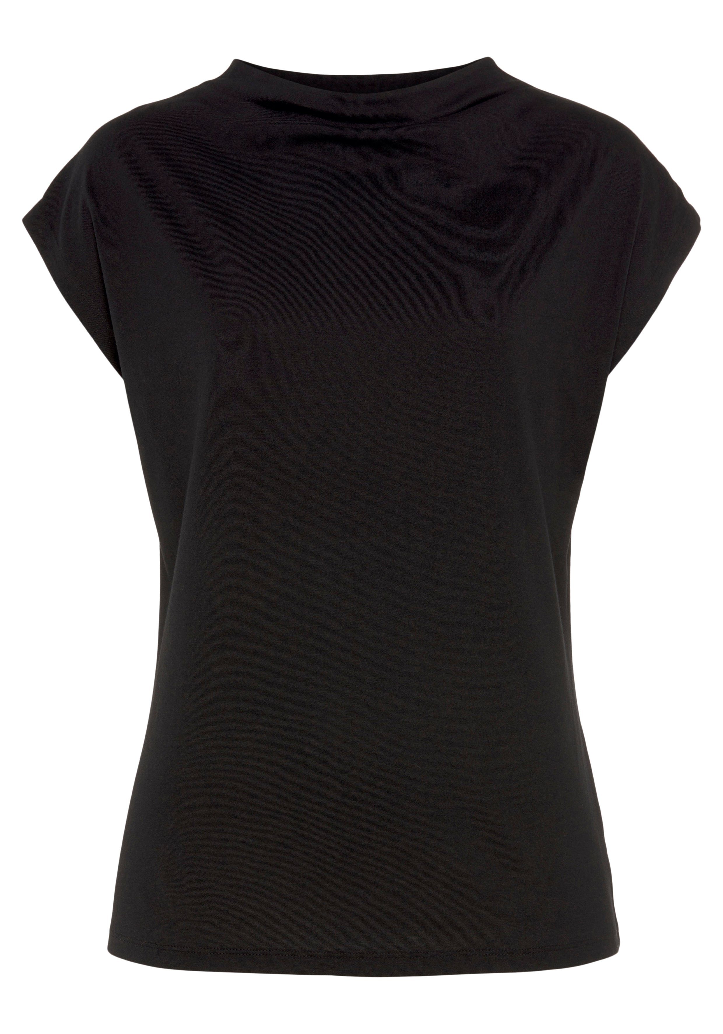 HECHTER PARIS T-shirt mouwloos, figuurvolgende pasvorm, met watervalhals