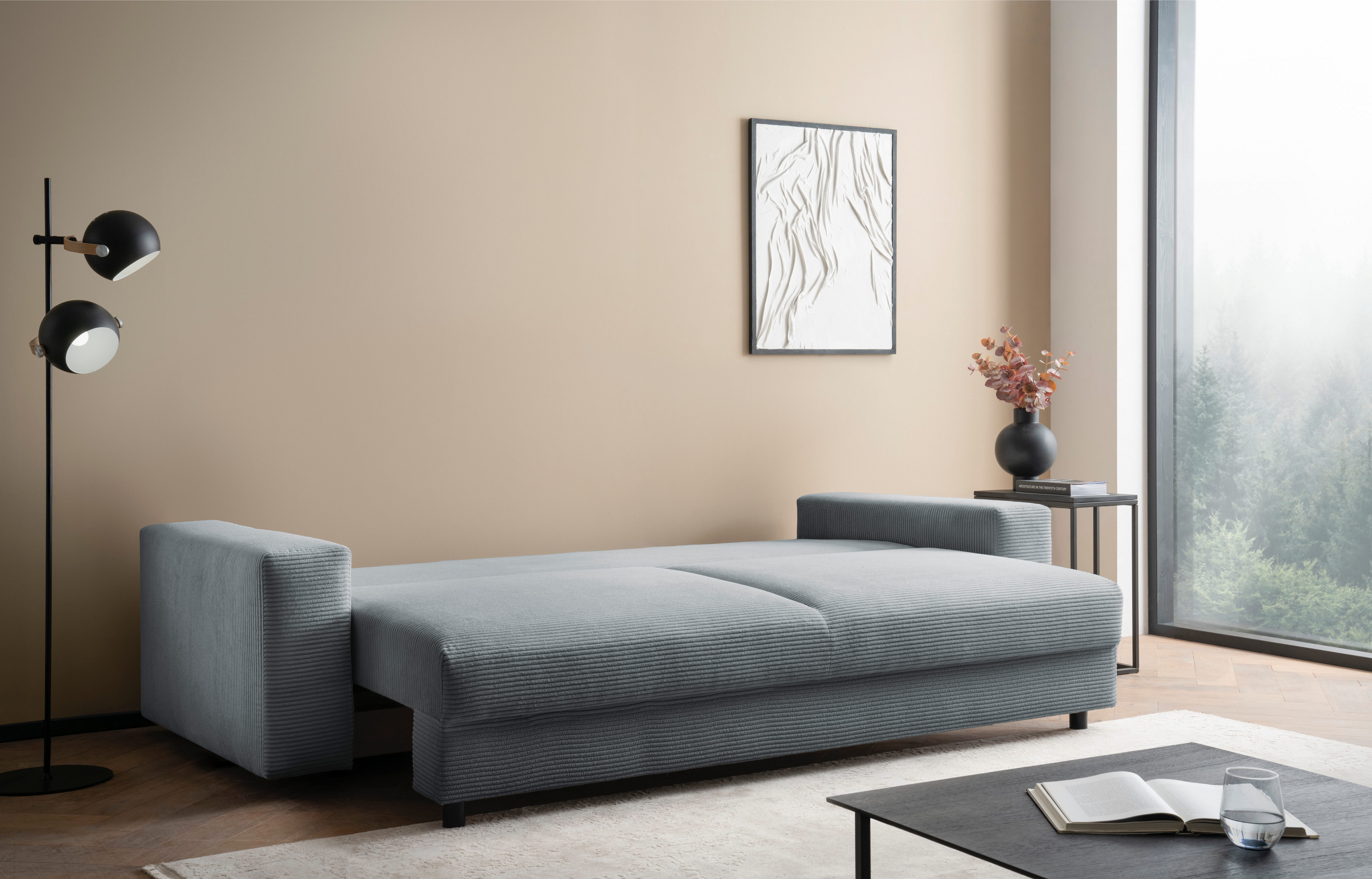 LeGer Home by Lena Gercke Slaapbank Imoga, kussen met slaapfunctie, 3-zits bank, bank met bedlade in moderne kleuren en stoffen, bedfunctie, ligoppervlak: 200x150 cm