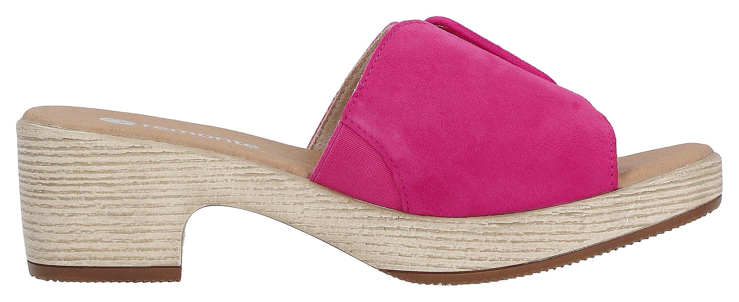 Remonte Slippers ELLE-Collection blokhak, zomerschoen, slippers, decoratieve gesp, elle-collectie