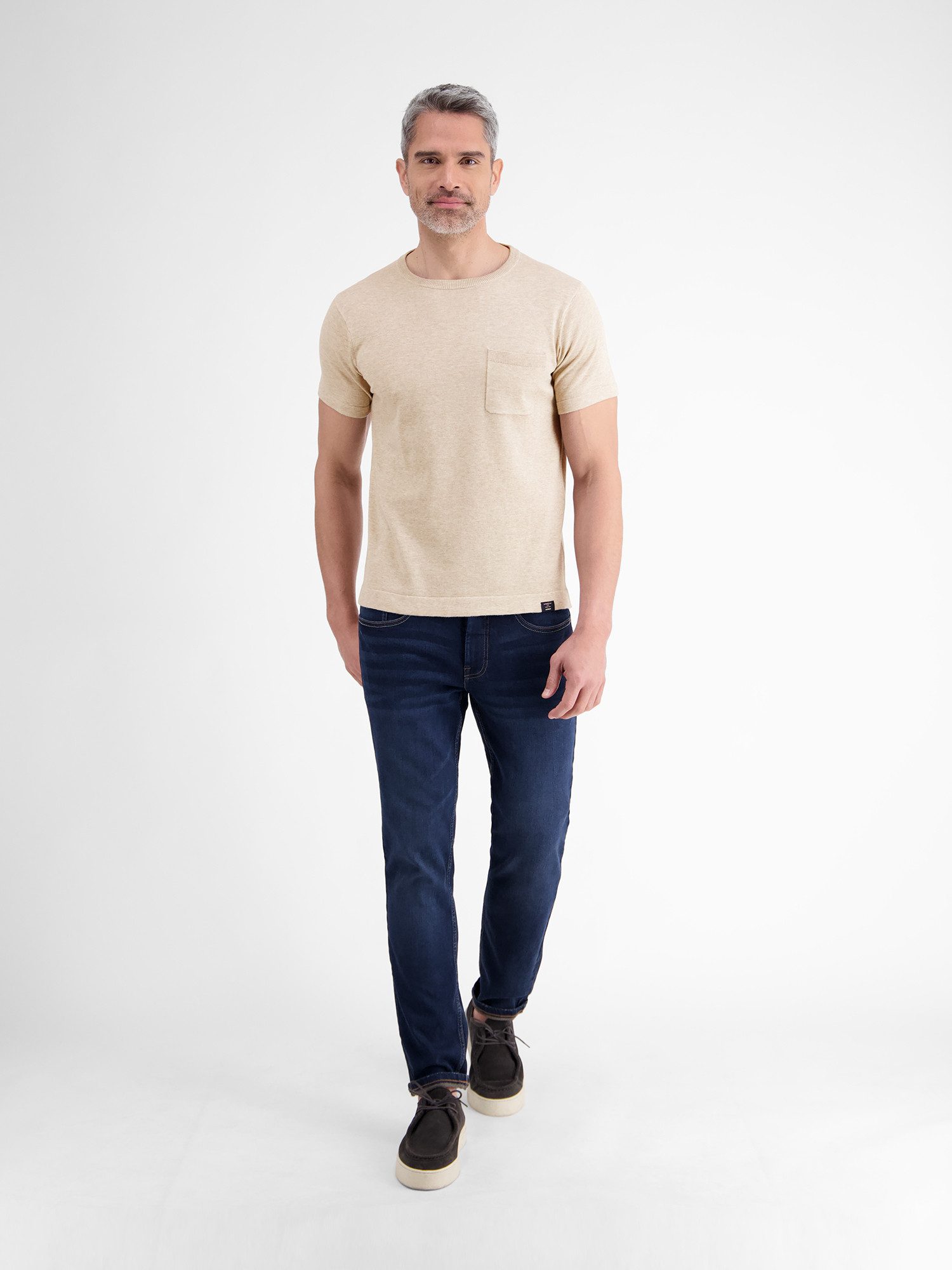 Lerros T-shirt LERROS Gebreid T-shirt met borstzak