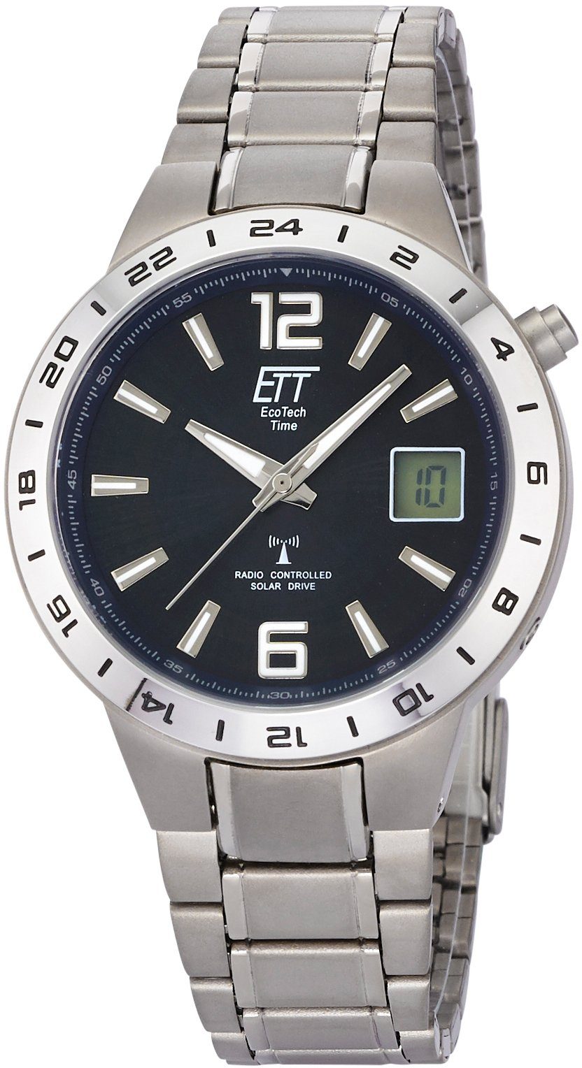 ETT Radiografisch horloge Basic Titan, EGT-11411-41M Polshorloge, herenhorloge, datum, solar heren horloges grijs