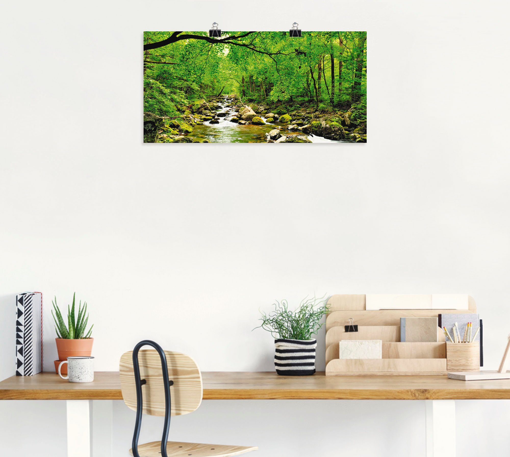 Artland Artprint Herfstbos rivier Smolny als artprint op linnen, poster, muursticker in verschillende maten