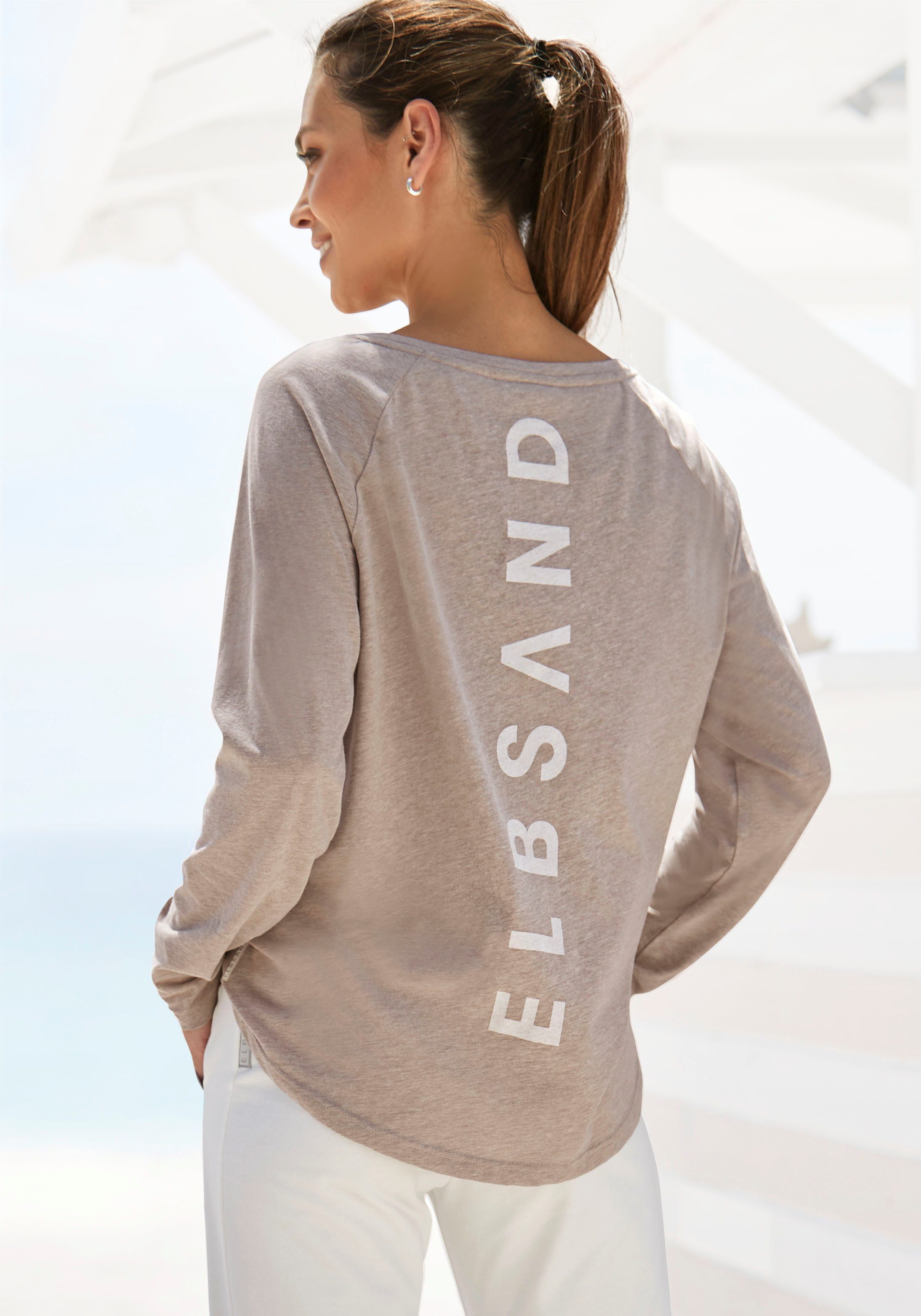 Elbsand Longsleeve Tira met logoprint op de rug shirt met lange mouwen sportief-casual