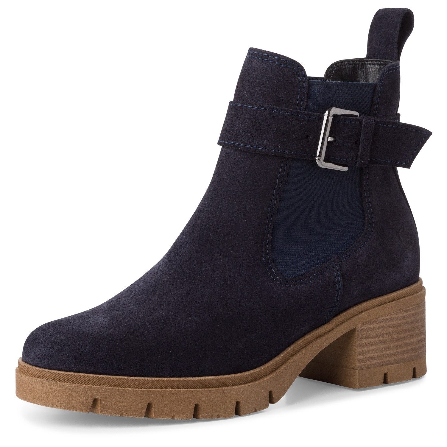 Tamaris Chelsea-boots blokhak, businessmode, enkellaars met decoratieve gesp dames chelsea boots maat 41 EU blauw