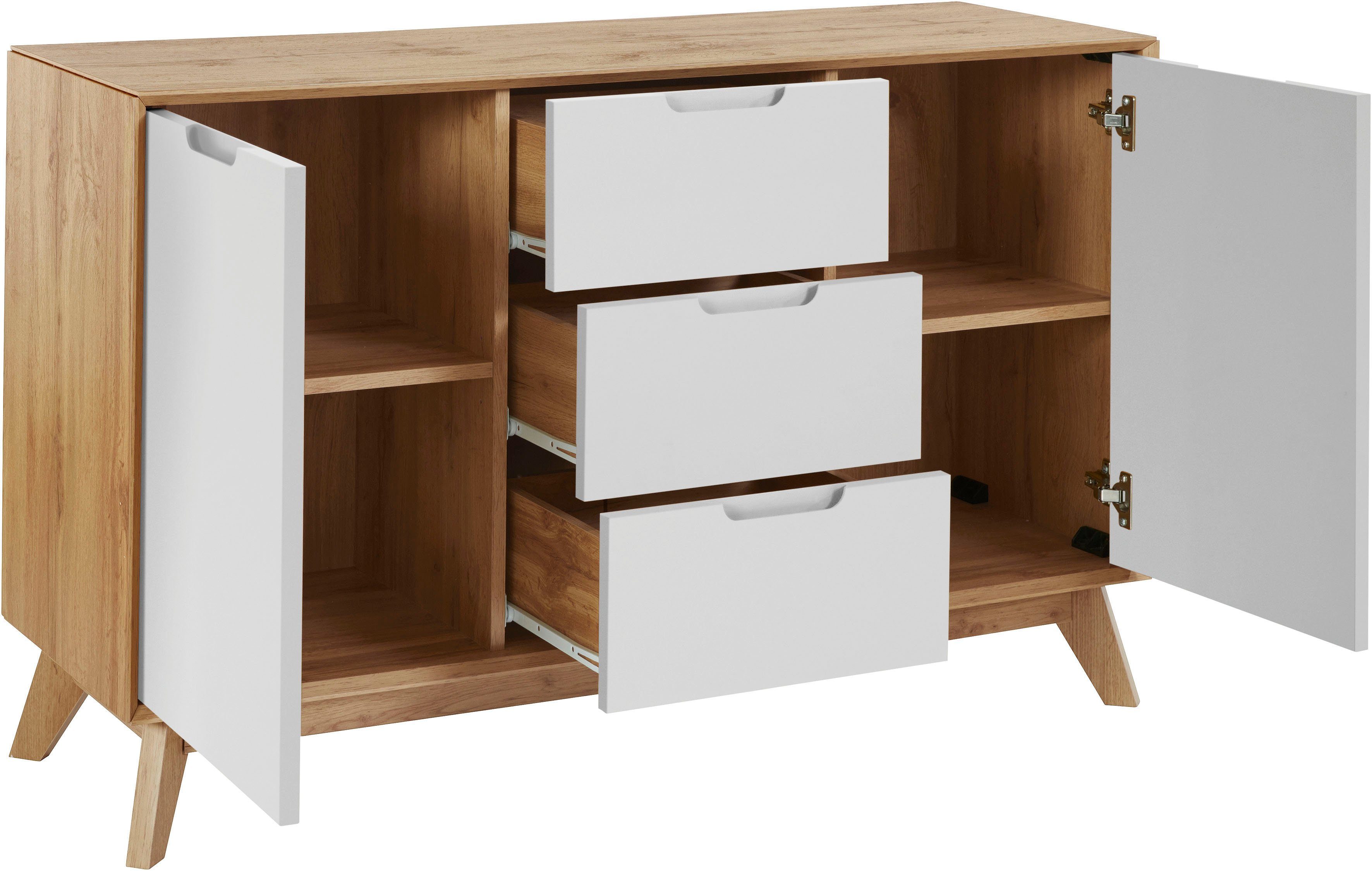 andas Dressoir Pandrup met 3 laden en 2 verstelbare planken, b: 120 cm, h: 75 cm