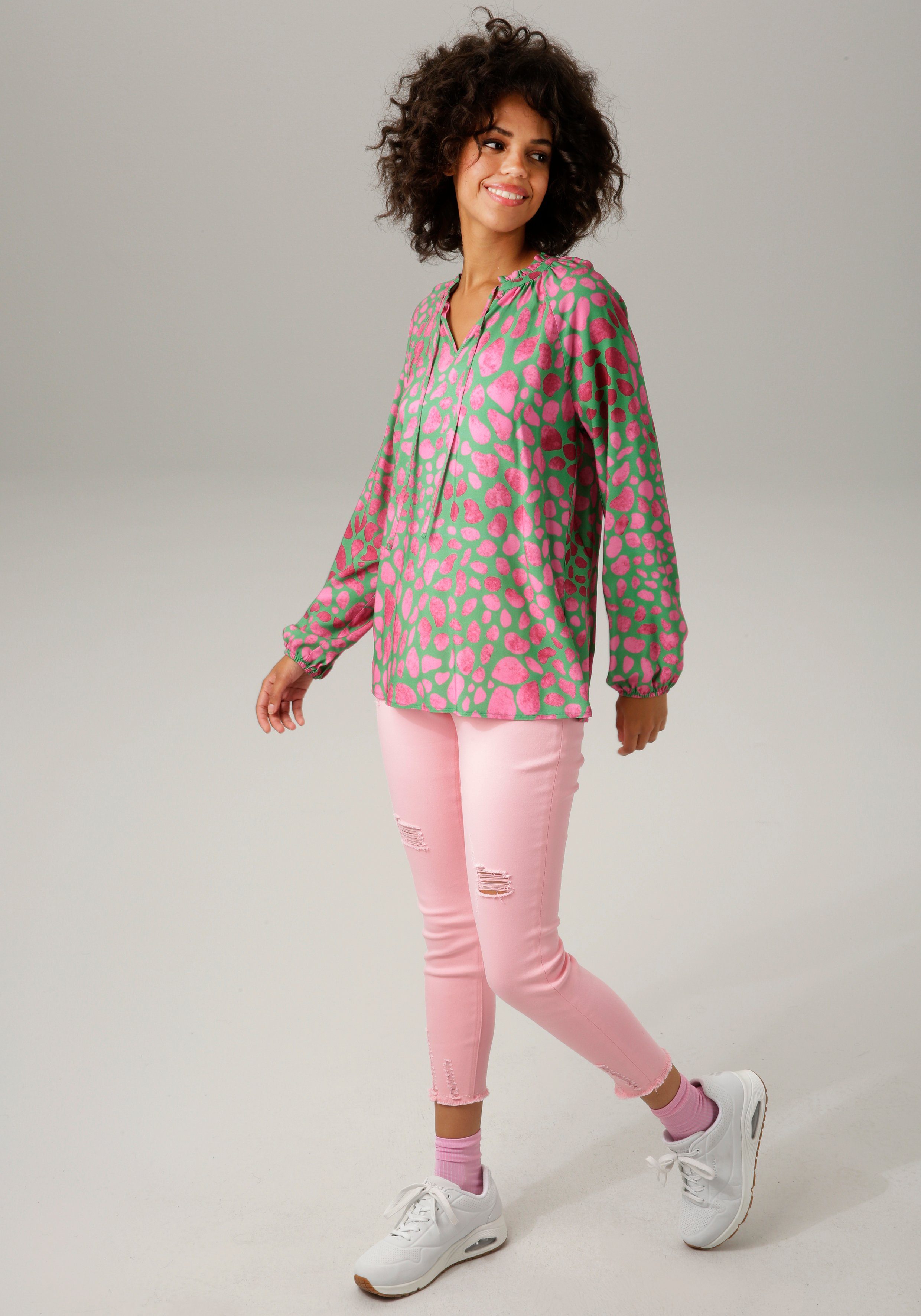 Aniston CASUAL Blouse zonder sluiting met interessante alloverprint