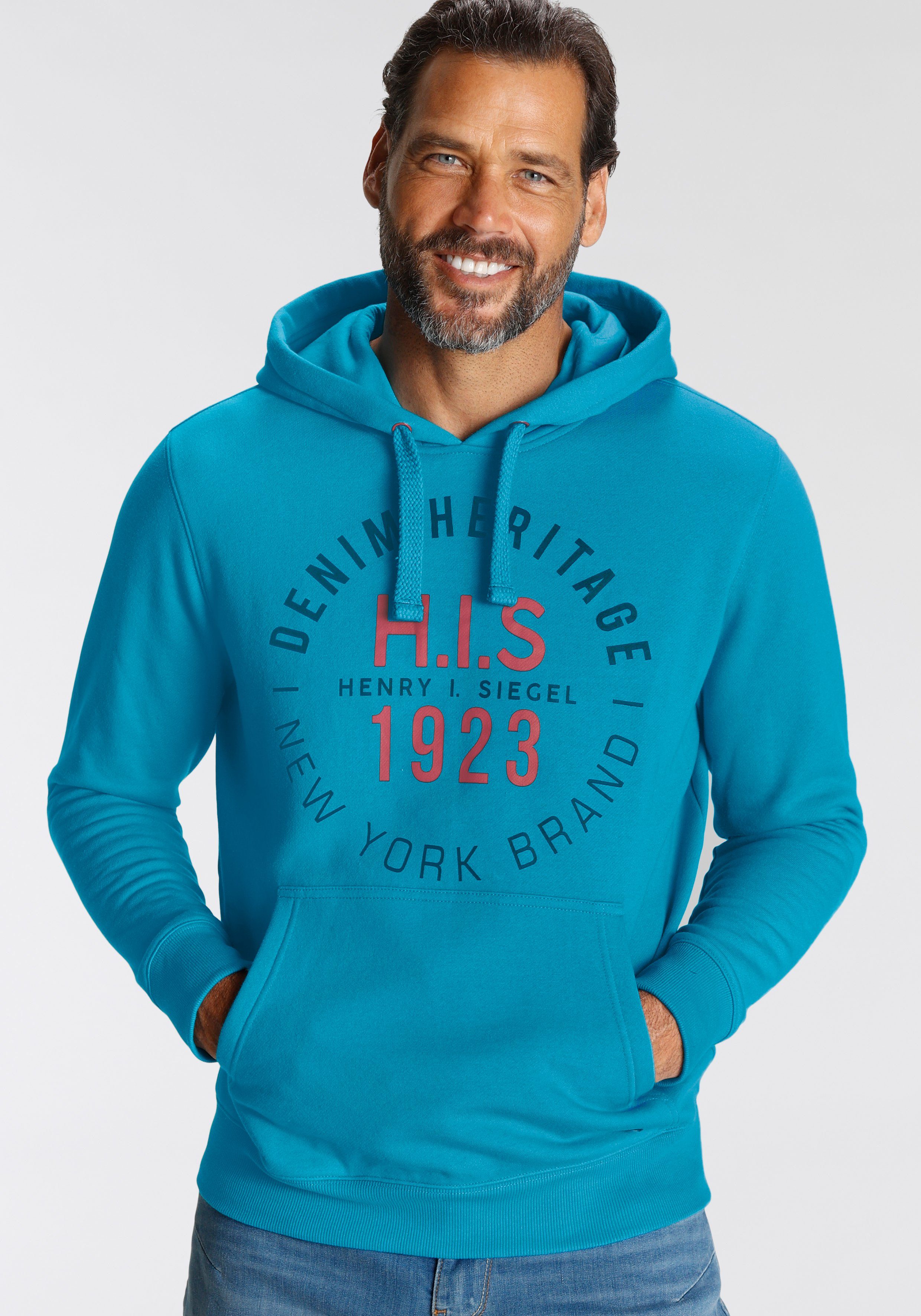 H.I.S Hoodie Lange mouwen casual pasvorm met kangoeroezak