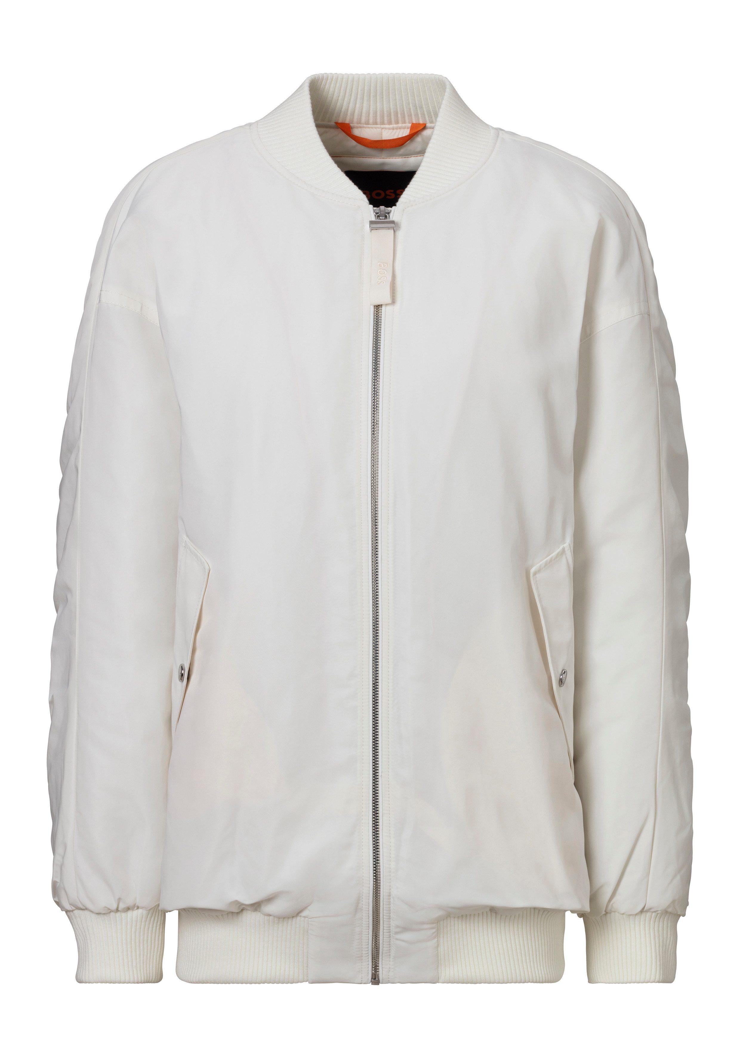Boss Orange Bomberjack Piromba Premium Damesmode met gebreide boorden-kraag