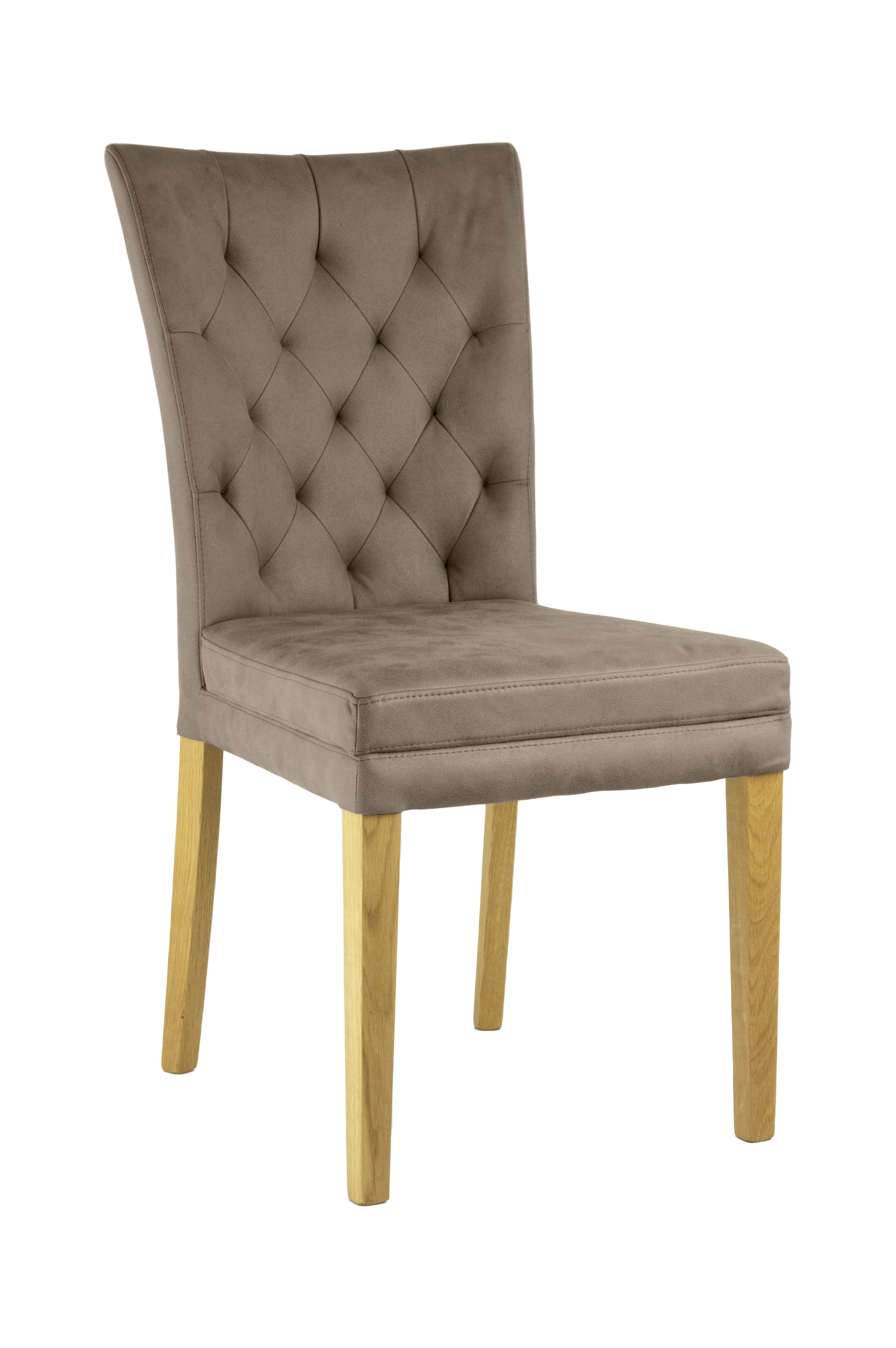 Home affaire Stoel met 4 poten Colorado prettige bekleding, frame massief hout wengé of naturel-eiken (set, 2 stuks)