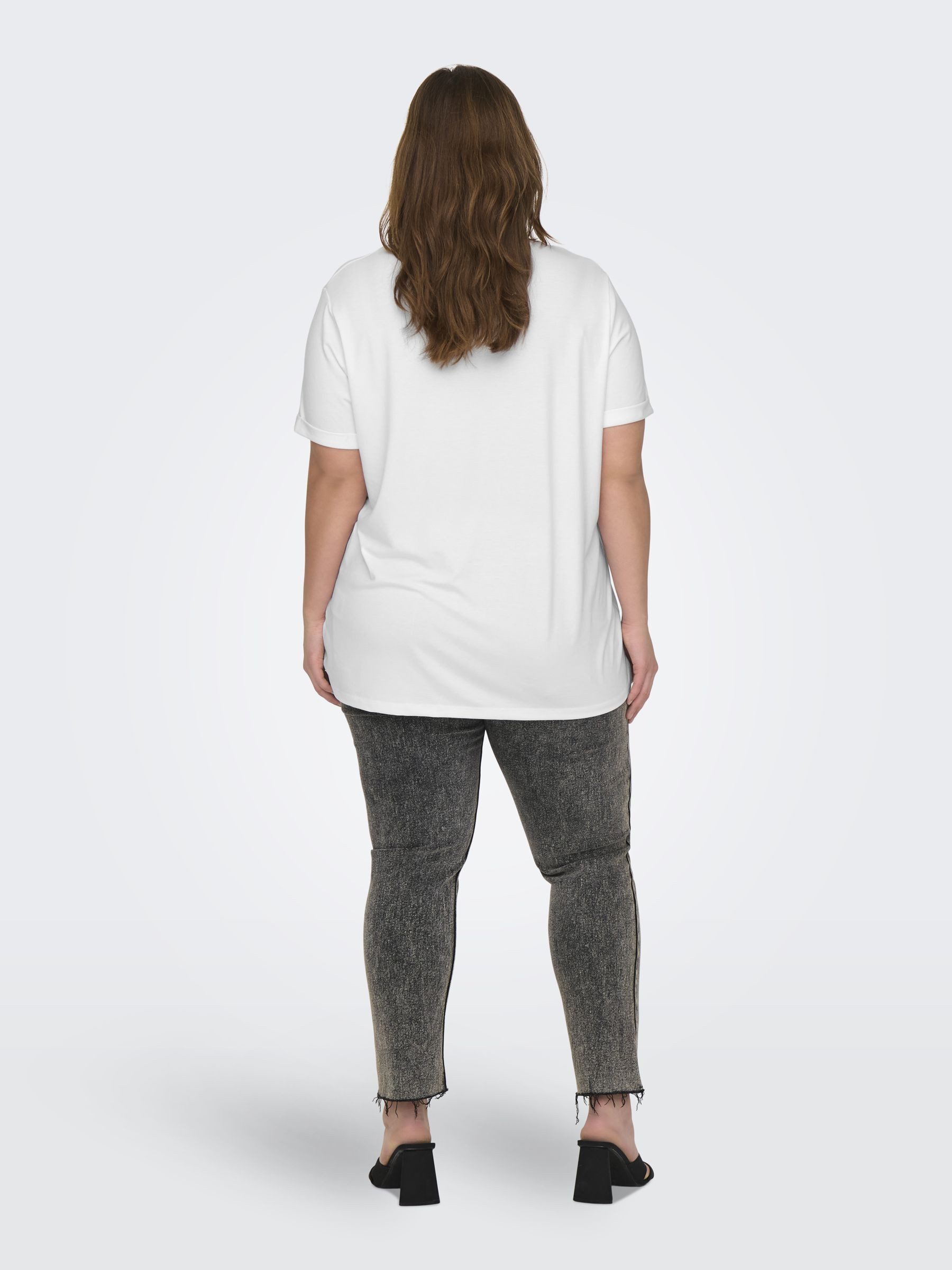 ONLY CARMAKOMA Shirt met korte mouwen CARMOSTER S/S FOLD UP TOP JRS NOOS