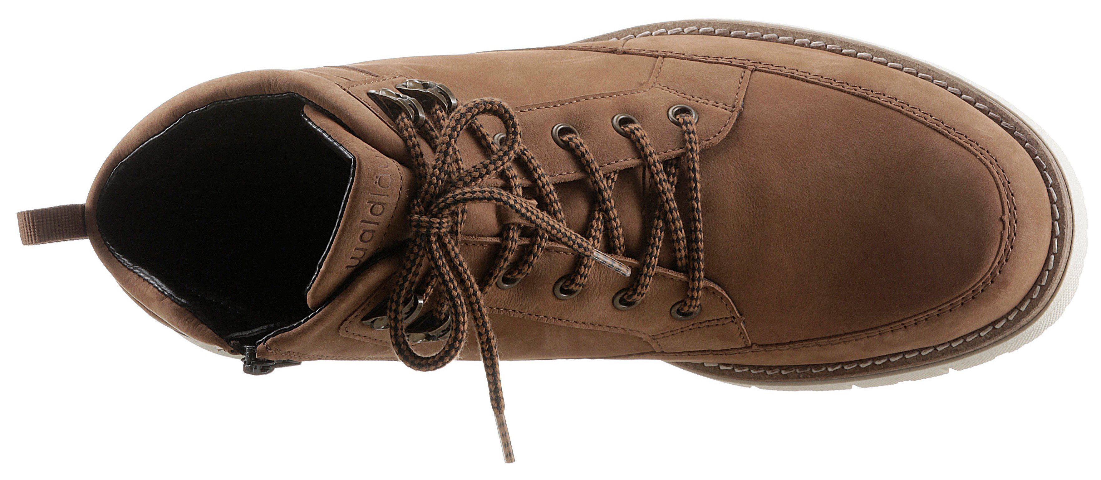 Waldläufer Hoge veterschoen met rits aan beide kanten | Vamos