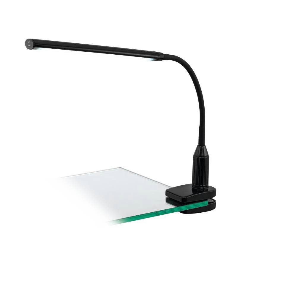 EGLO Klemlamp LAROA tafellamp, zwart, touchsensor, 4-staps dimmen, klem lamp