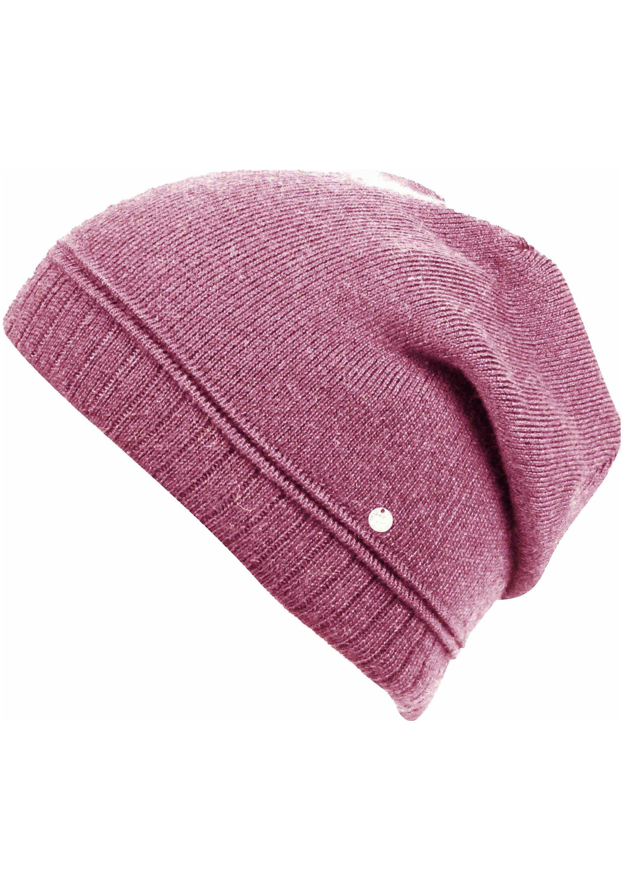 Capelli New York Beanie met metalen logo op de rand (set) dames mutsen roze