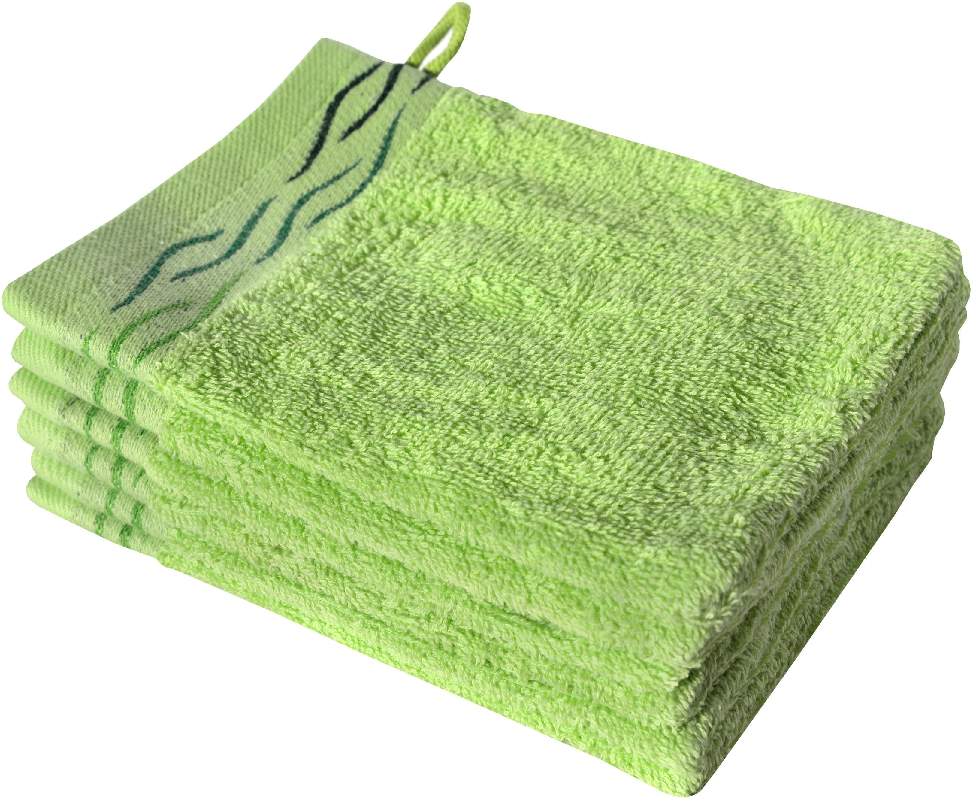 Dyckhoff Washandje WAVE met jacquard rand (set, 6 stuks)