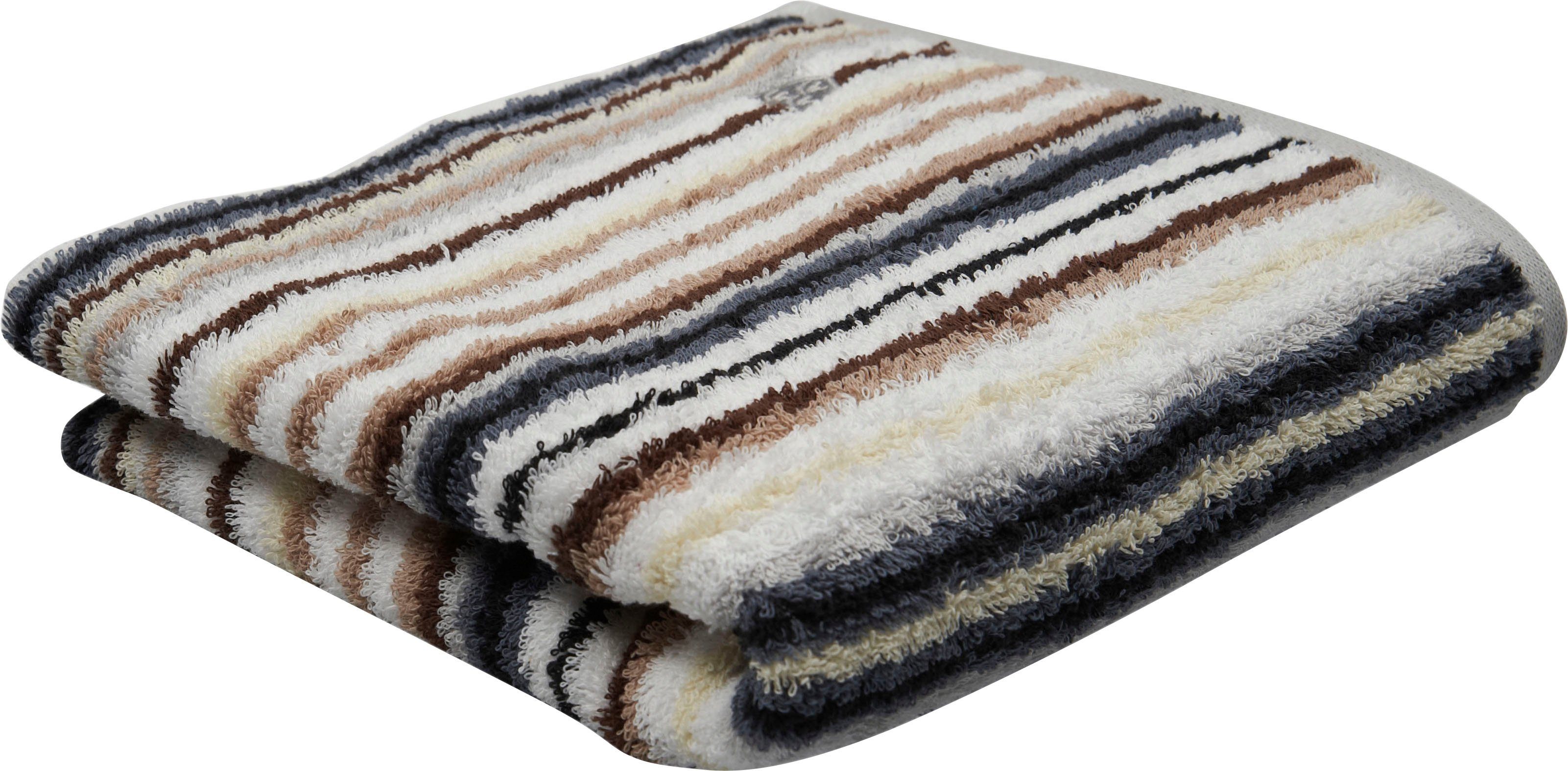 ROSS Handdoek Multicolour met strepen en geborduurd ross-embleem (2 stuks)