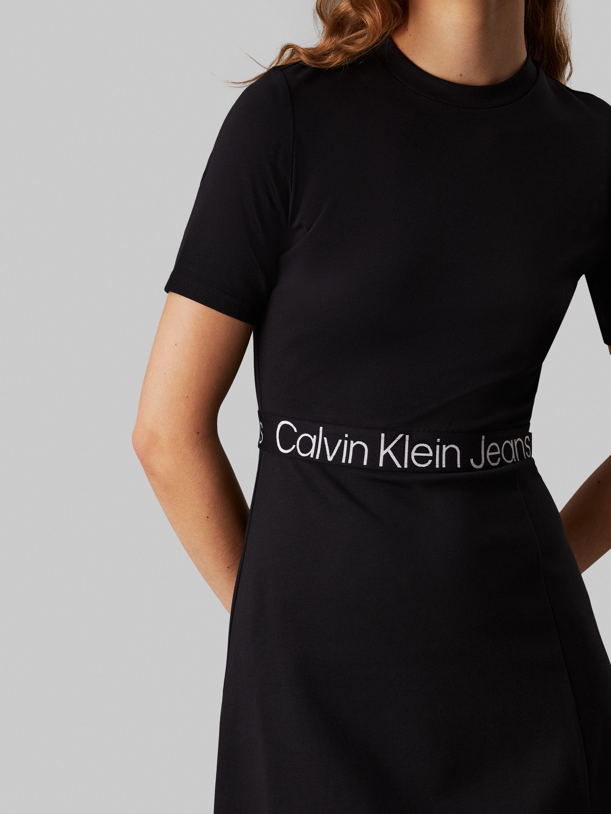 Calvin Klein Skaterjurk TAPE MILANO SHORT SLEEVE DRESS