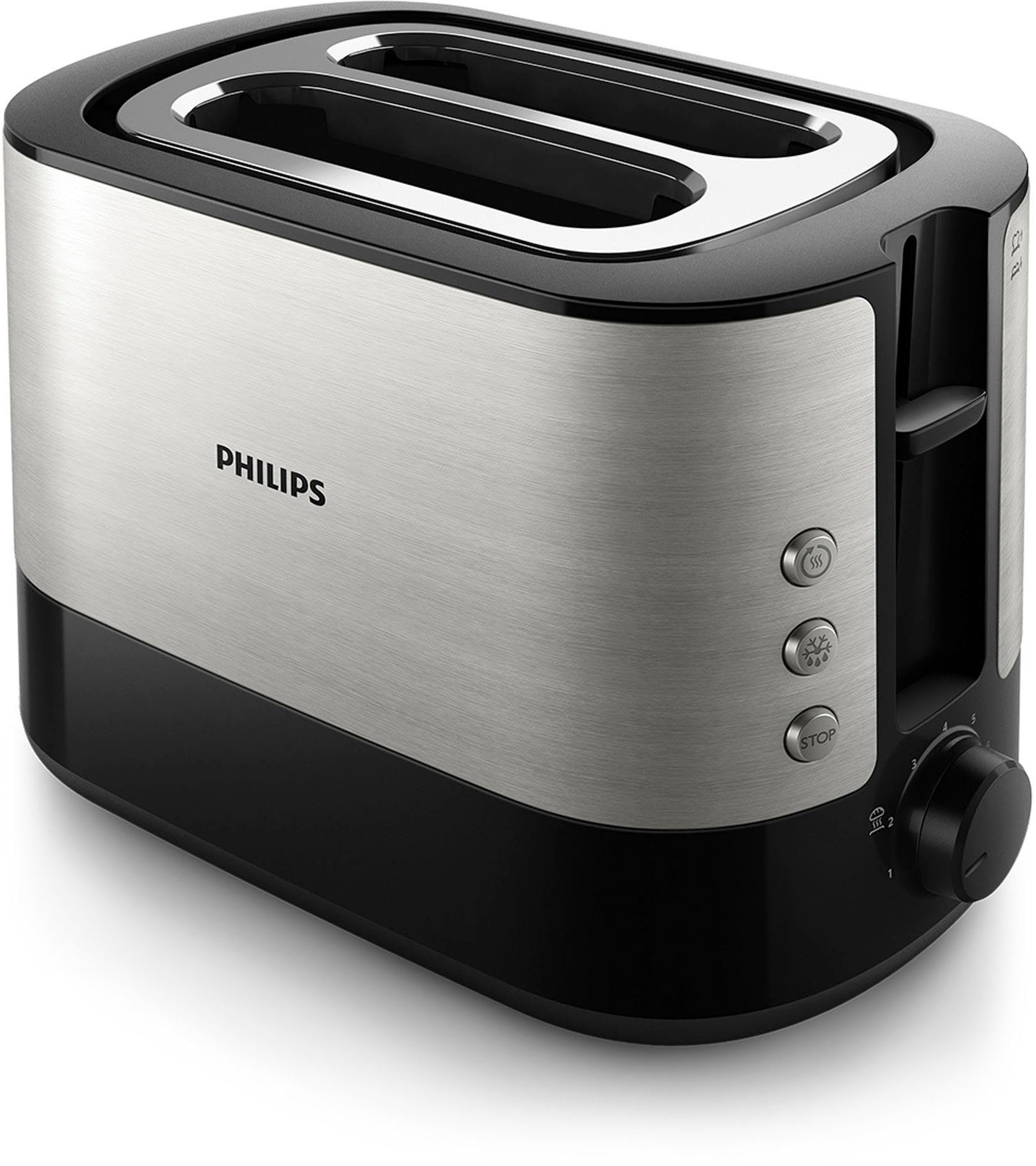 Philips Toaster HD2637/90 Viva Collection Broodrooster, kruimellade, 7 bruiningsniveaus, zilver