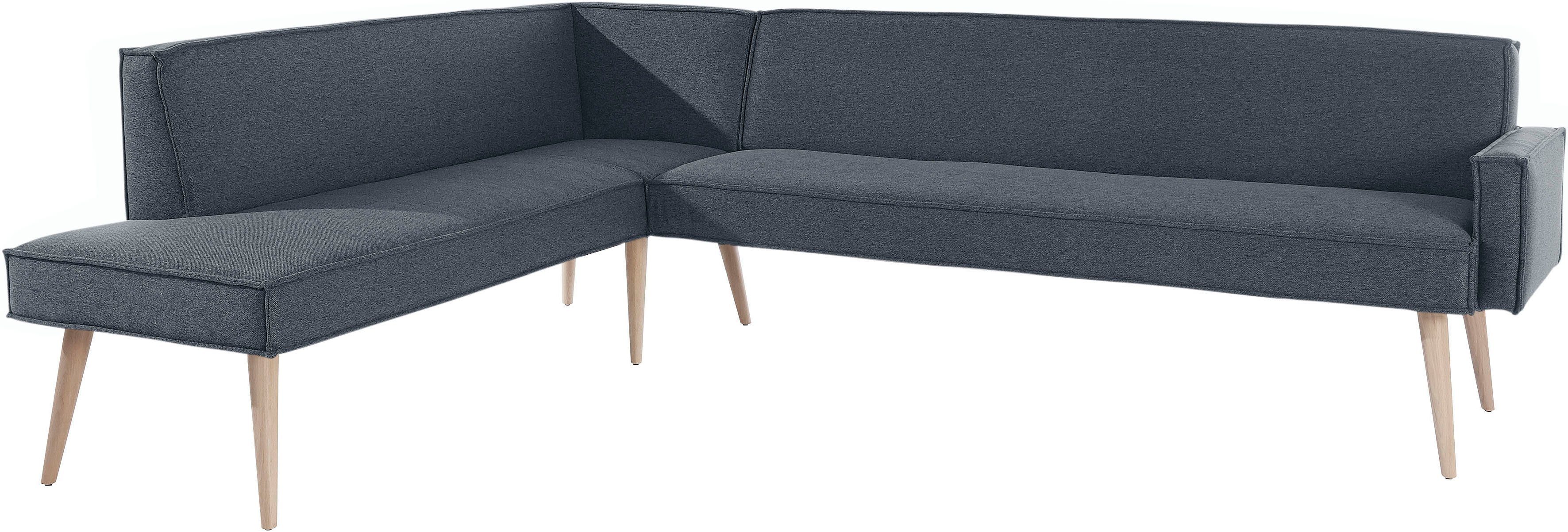 exxpo - sofa fashion Hoekbank Lungo, moderne paspelnaad, comfortabel en elegant, hoge houten voet