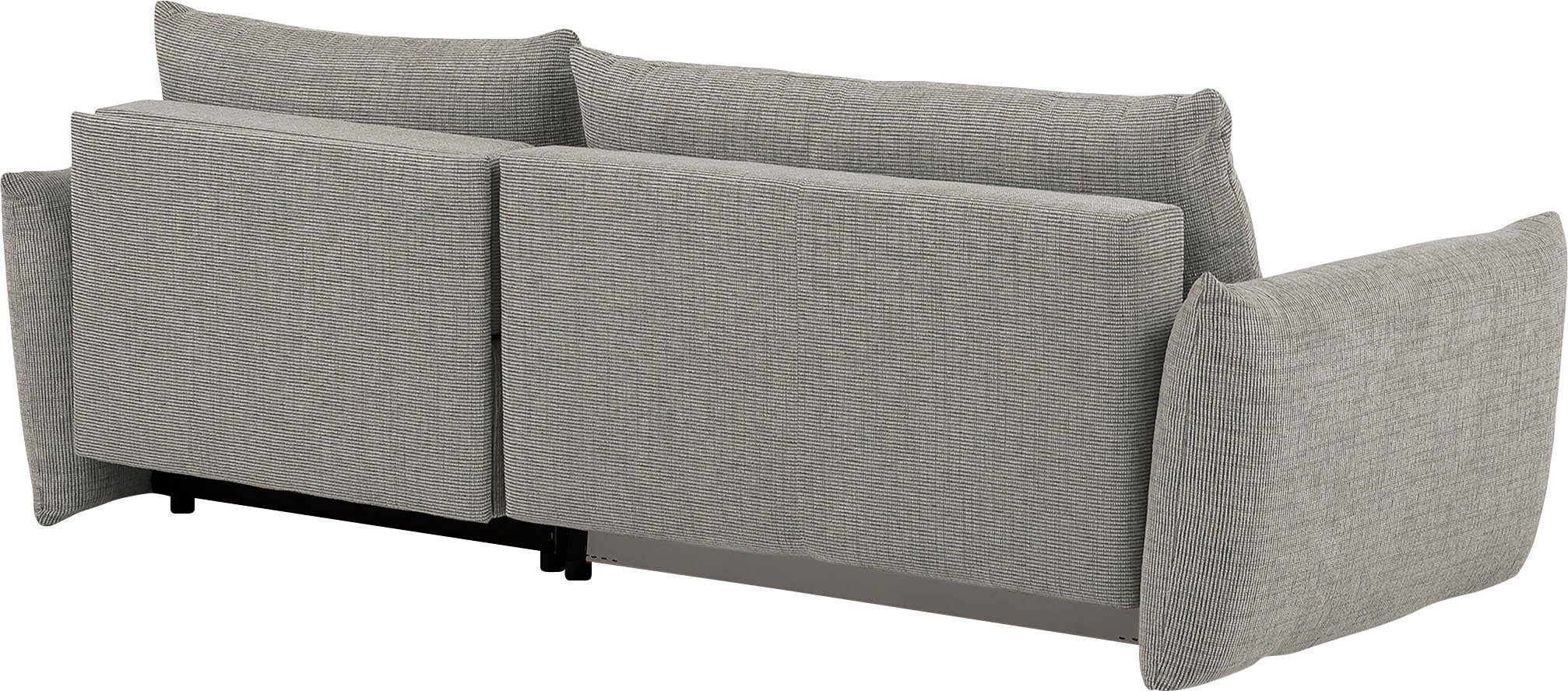 INOSIGN Hoekbank MAVAS bedbank met bedkist, L-model, ca. 257/127 cm (ligoppervlak 212/145 cm), ribfluweel, chenille, structuur