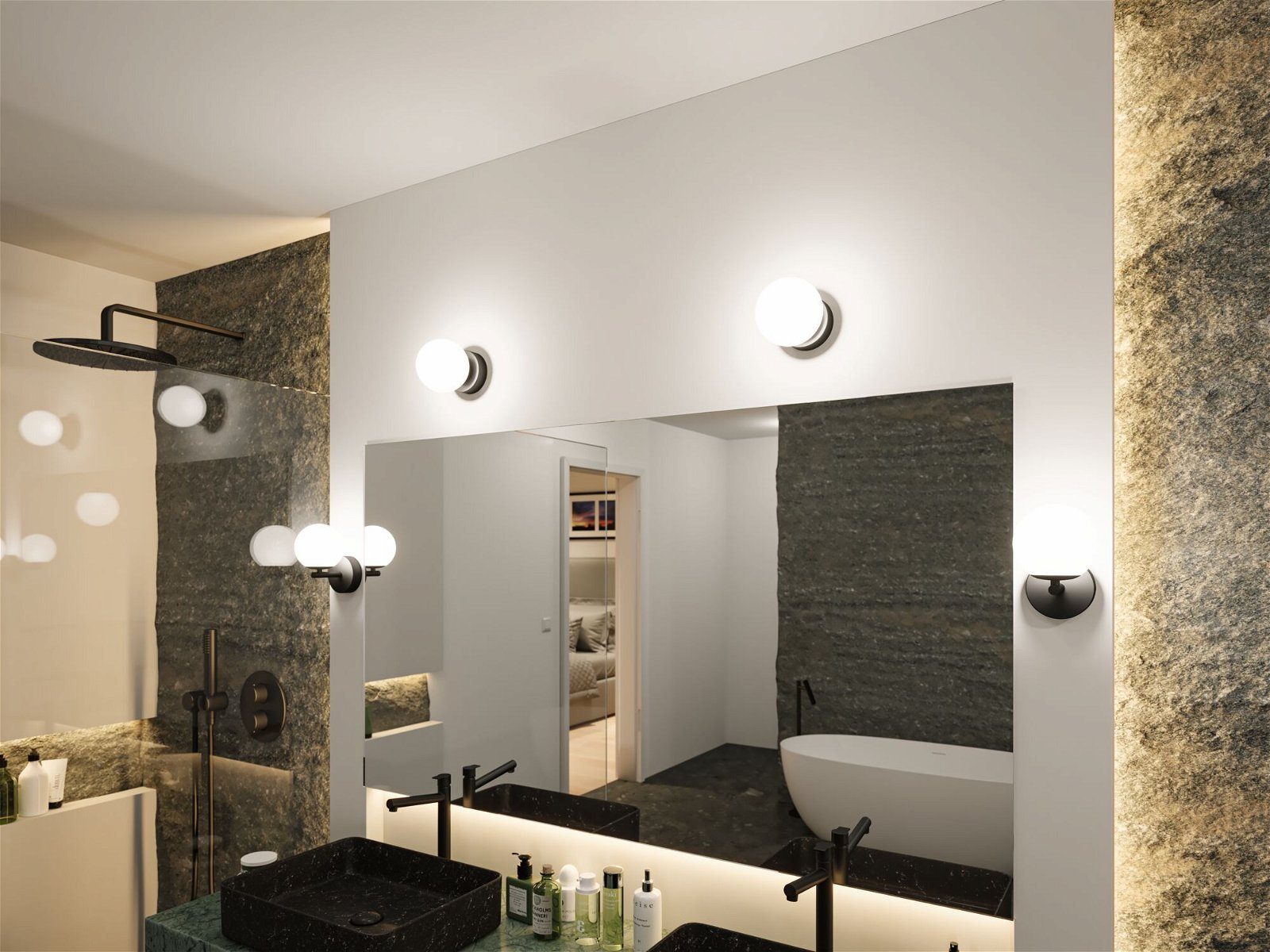 Paulmann Led-plafondlamp Selection Bathroom Gove IP44 3000K 5W Satin, Glas/Metaal (1 stuk)