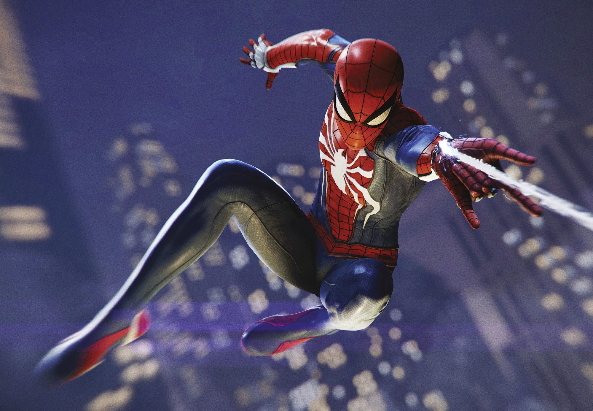 Komar Artprint op linnen Marvel Spider-Man Web Shoot 60 x 60 cm (breedte x hoogte) - kinderkamer, decoratie (1 stuk)