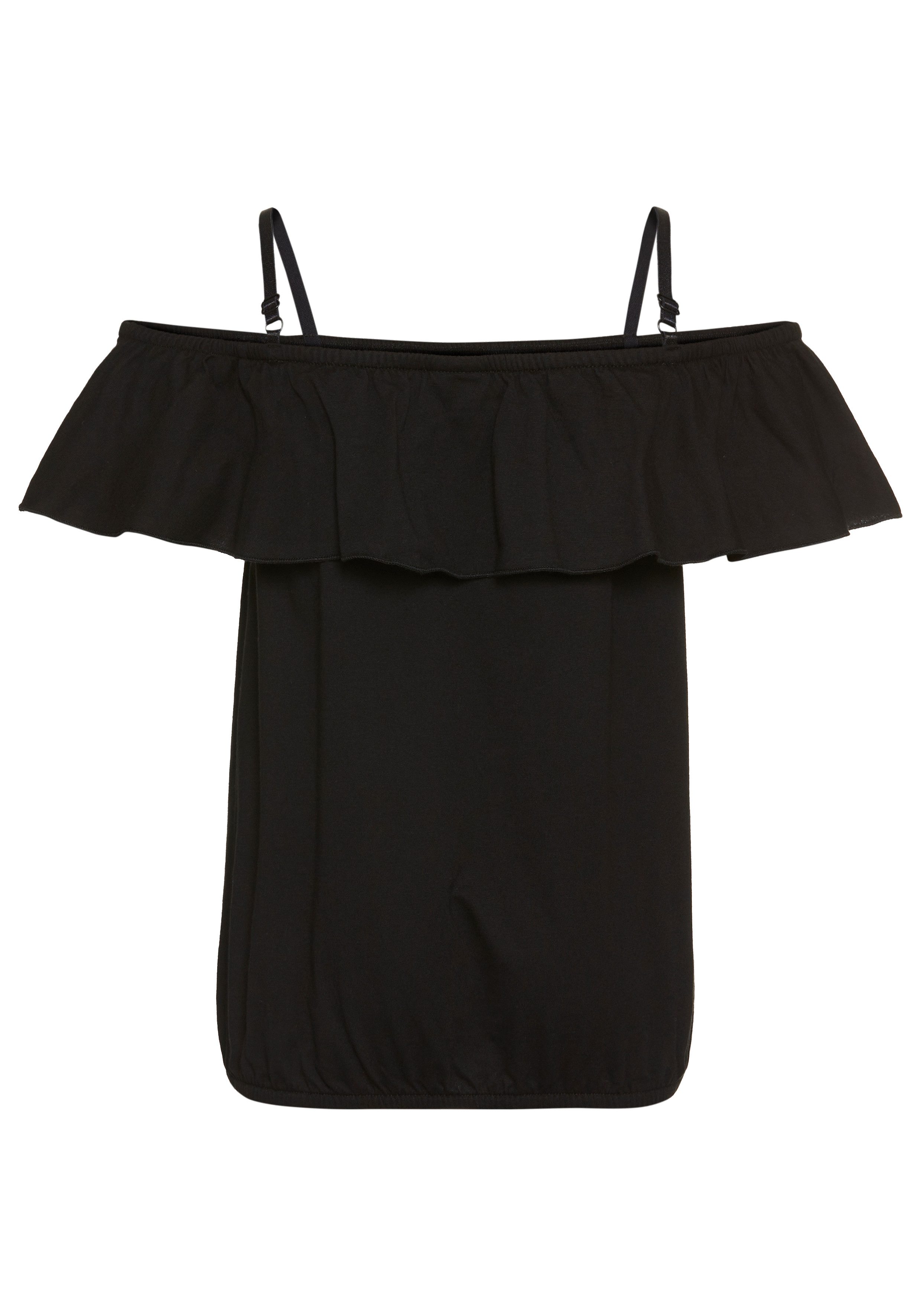 KIDSWORLD T-shirt Volant-Shirt Korte mouwen, wijde pasvorm, carmenhals, van jersey stof