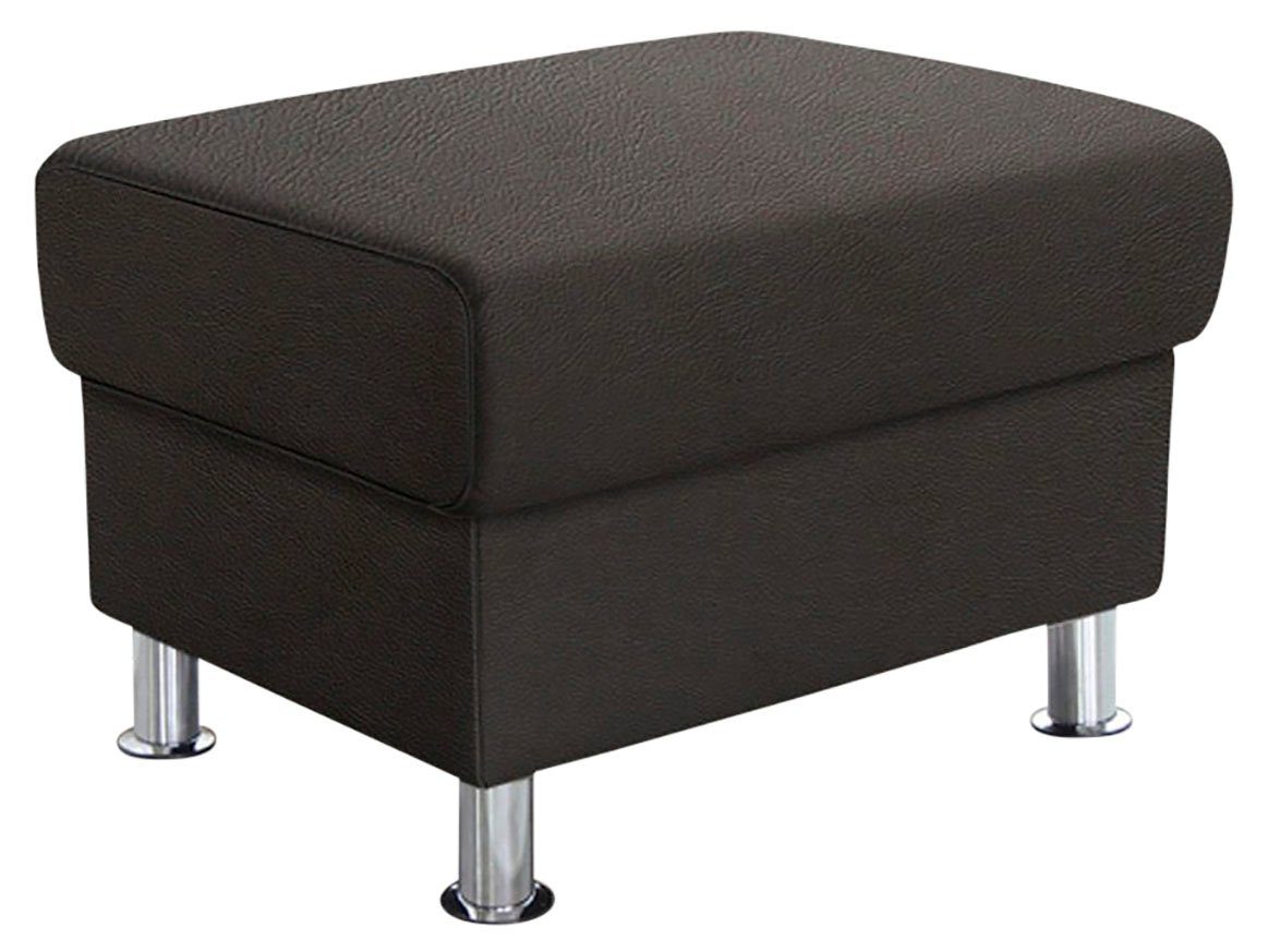 TRENDMANUFAKTUR Hocker Rondo, poef bij de serie, breedte 67 cm, chromen voeten Voetenbank optioneel met verenkern, in verschillende bekledingen bestelbaar