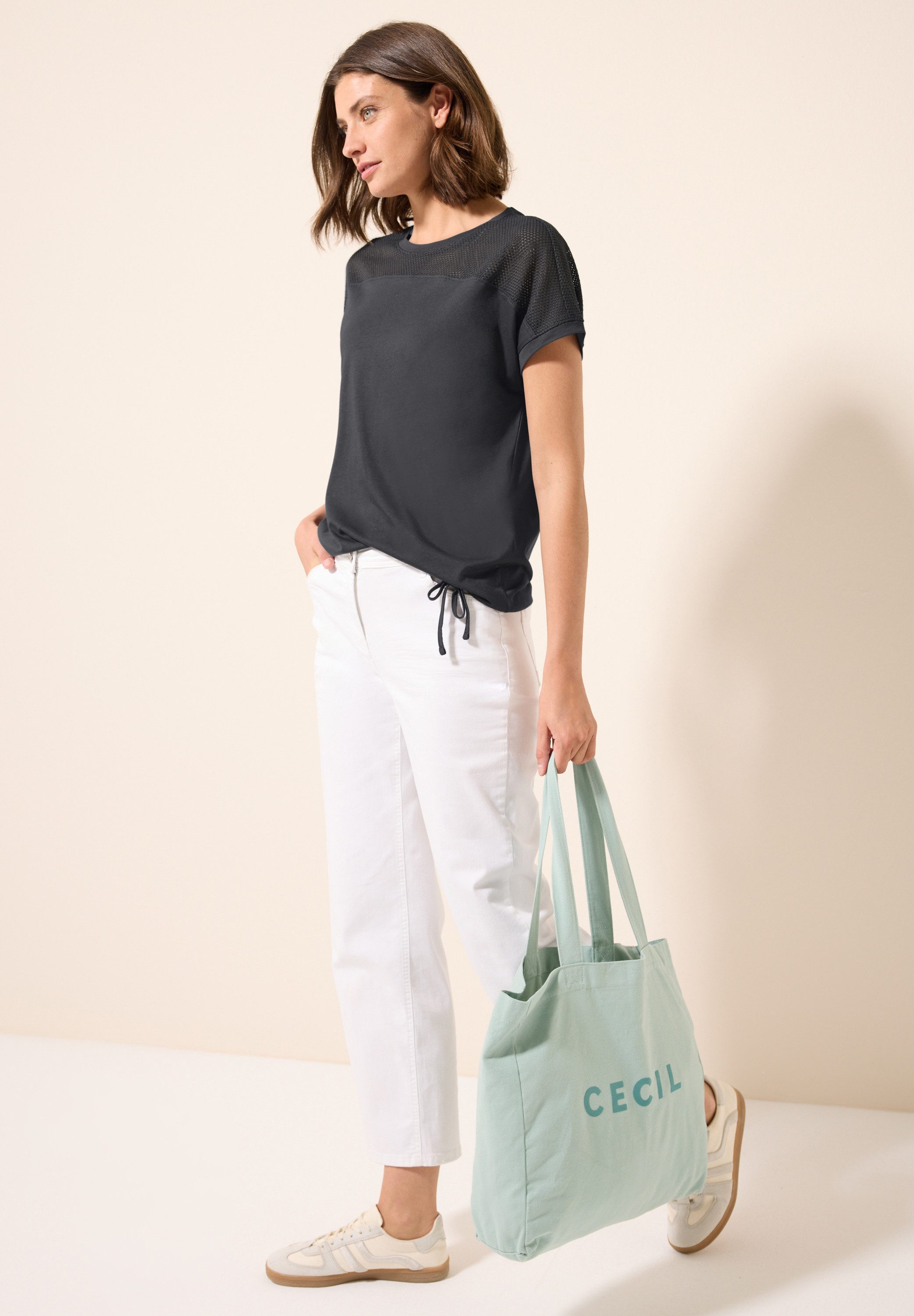 Cecil T-shirt met meshdetail