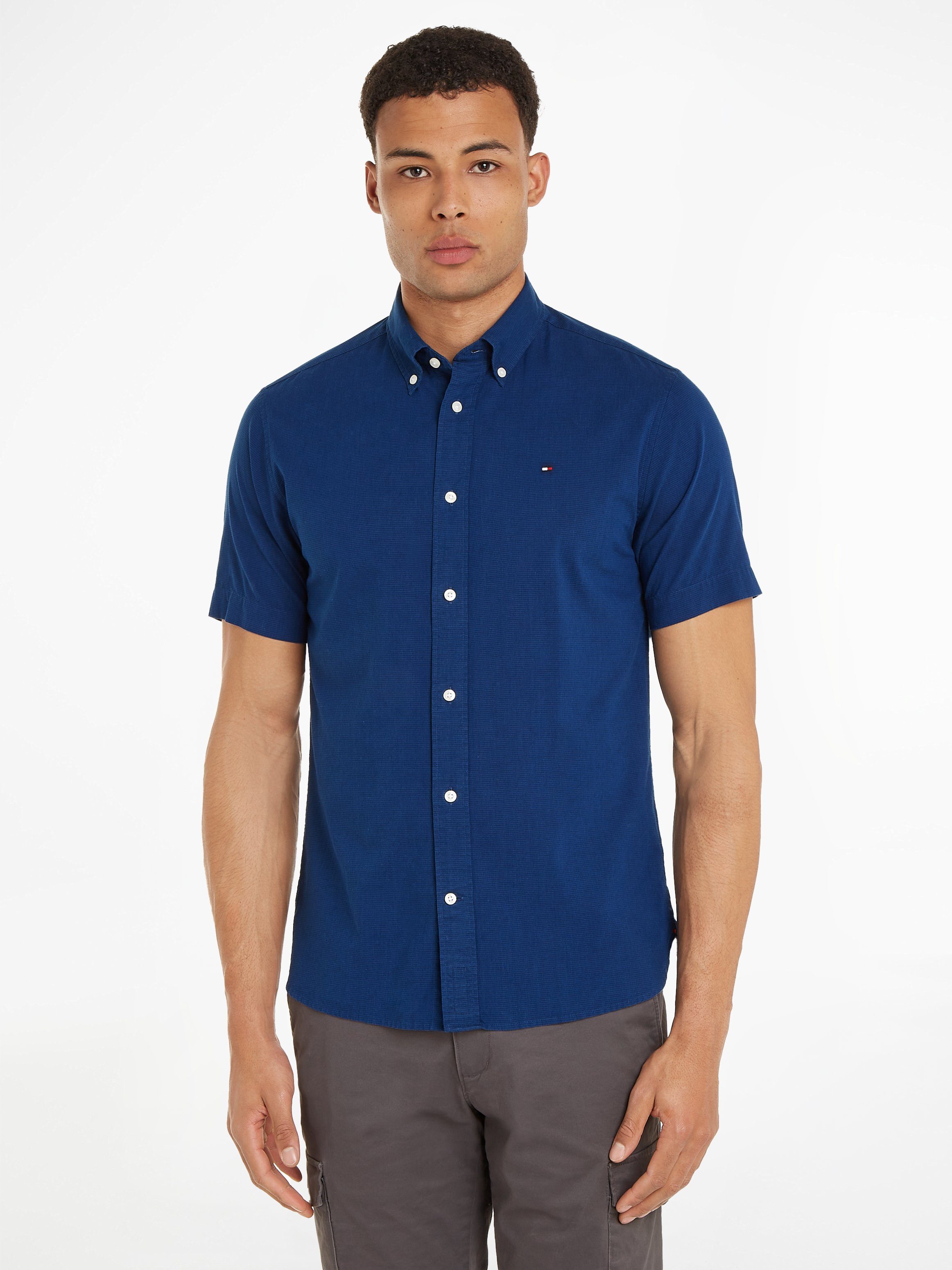 Tommy Hilfiger Overhemd met korte mouwen W-CO LI FAKE SOLID RF SHIRT