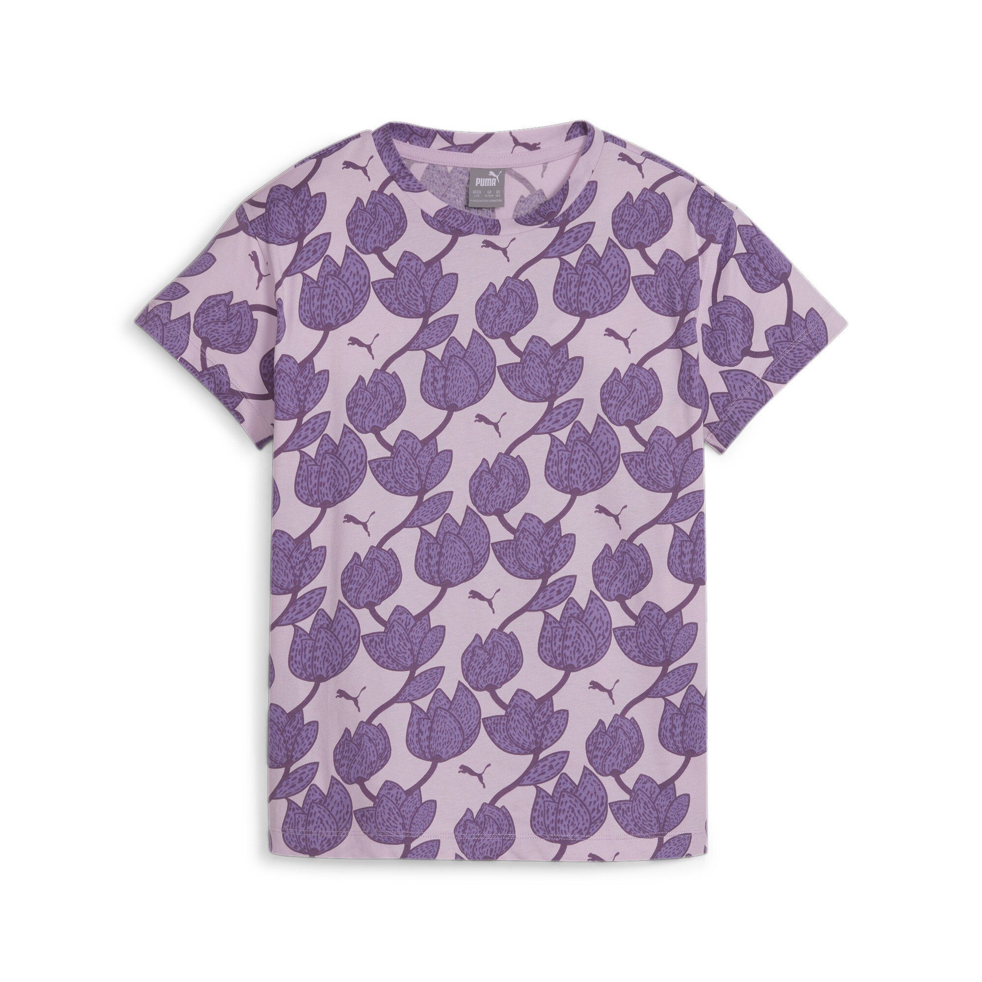 Puma T-shirt Essential+ met all over print lila paars Katoen Ronde hals 140