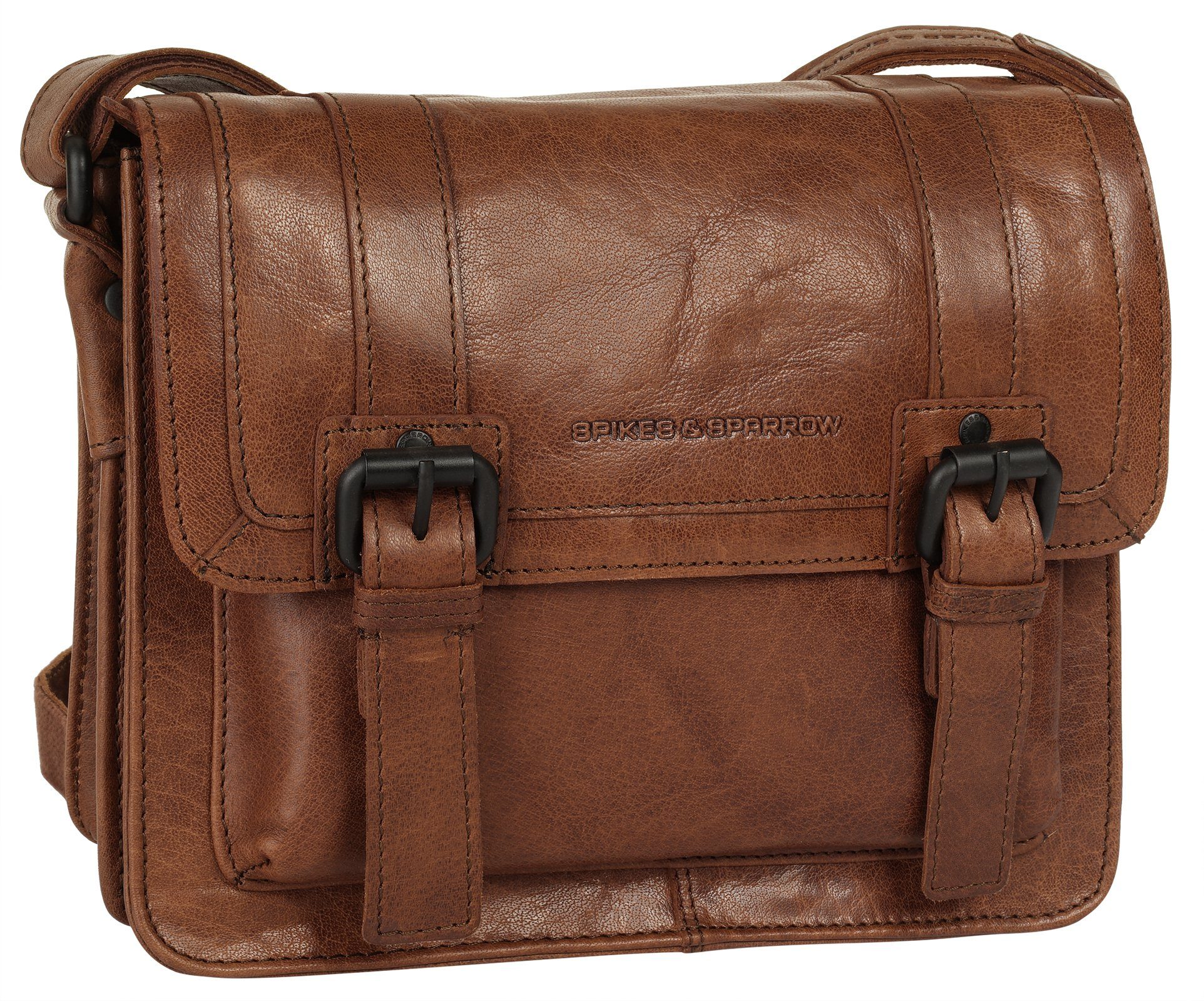 Spikes & Sparrow Schoudertas echt leder