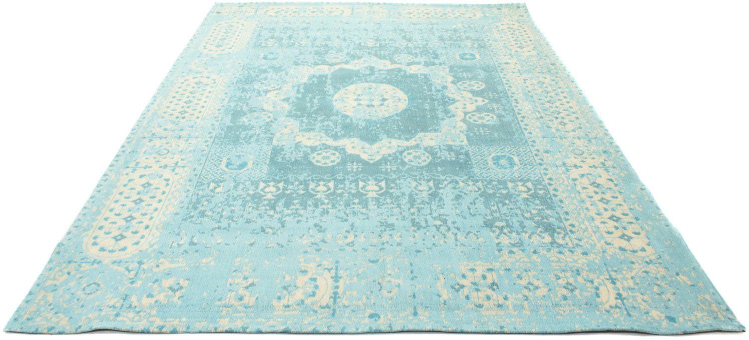morgenland Vloerkleed VINTAGE LAGUNE Handwerk, shabby chic, woonkamer moderne vloerkleden maat 70 cm x 140 cm x 6 mm blauw
