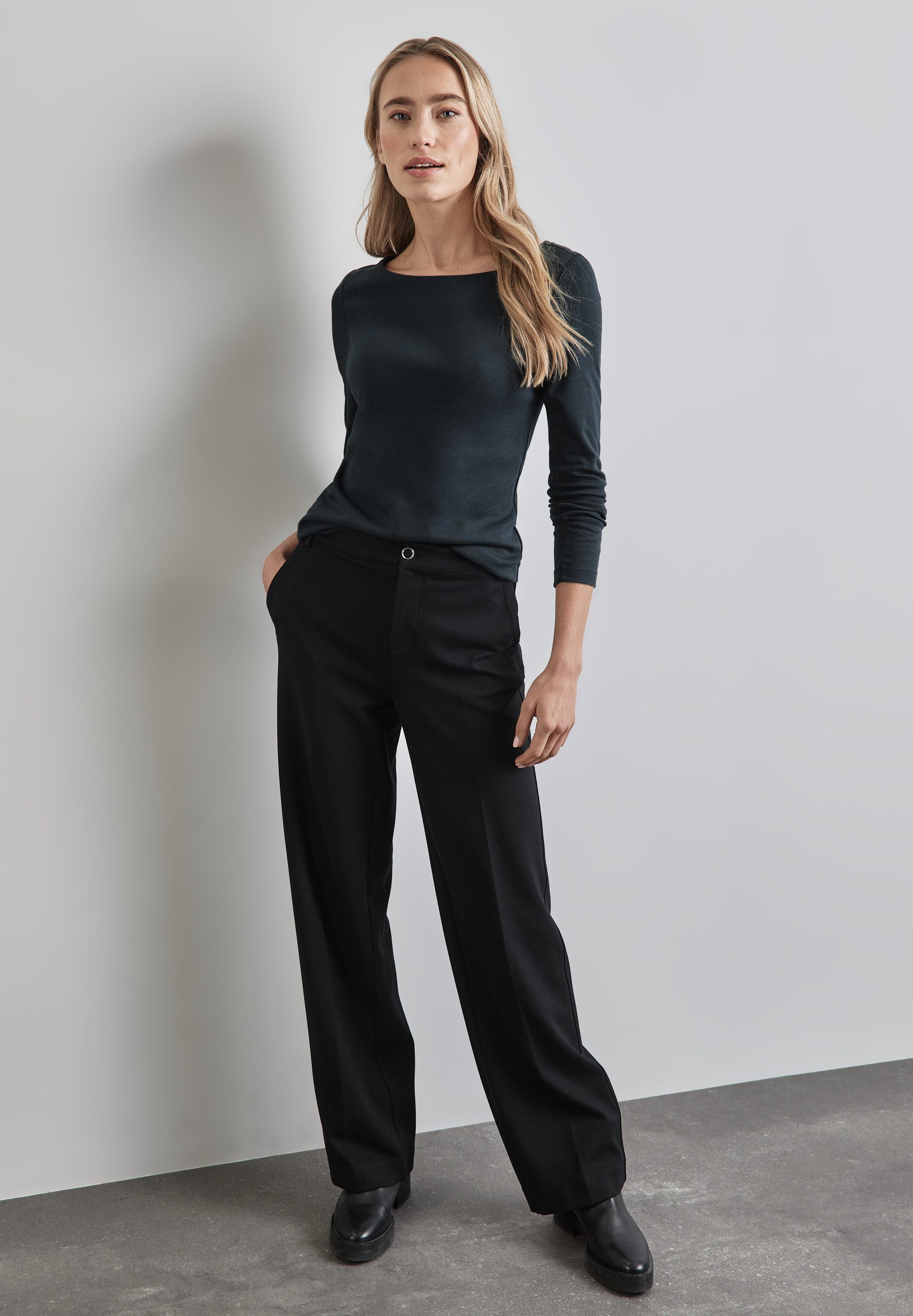 STREET ONE Shirt met lange mouwen Style Lanea met boothals