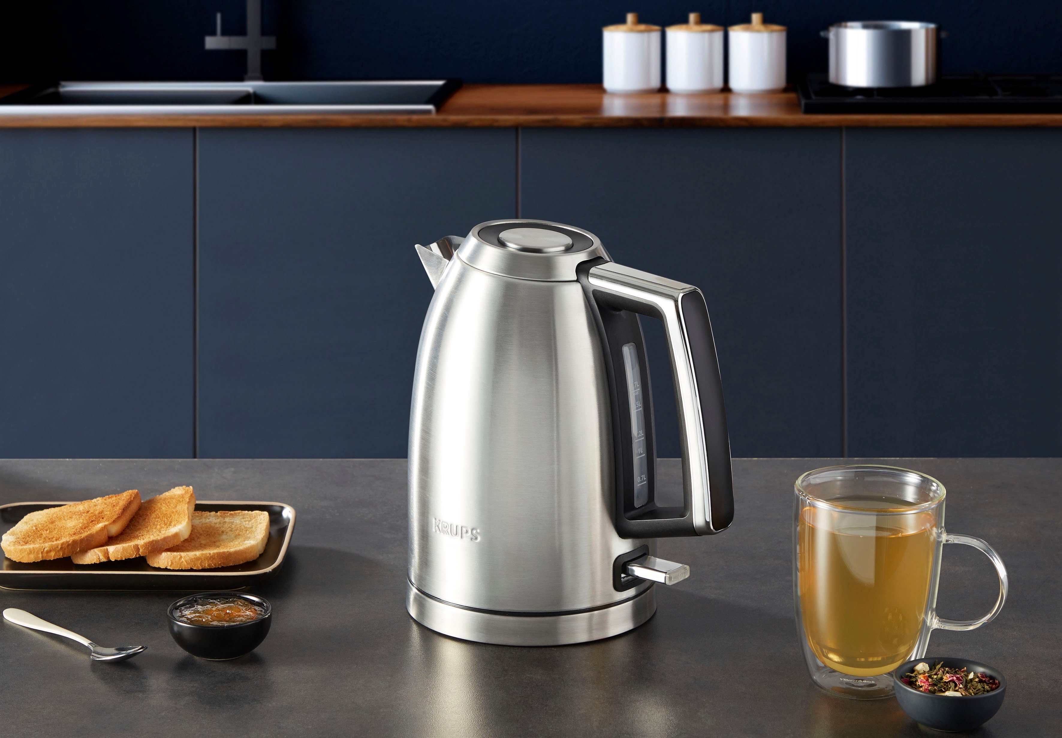 Krups Waterkoker BW552D Excellence, 1,7 l, Auto Shut-off, 360° draaibare voet, waterpeil bij het handvat